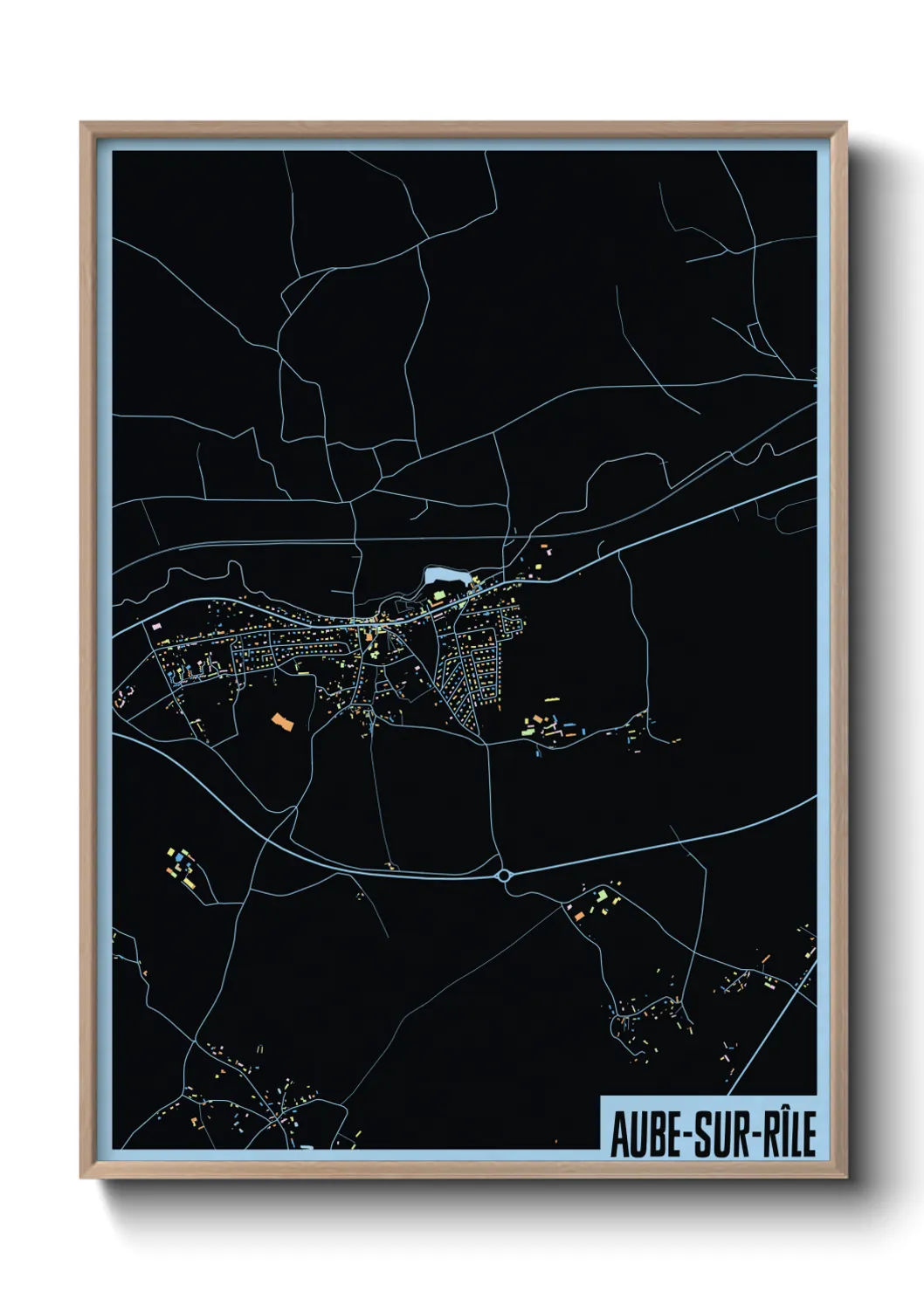 Une affiche de carte sur Aube-sur-Rîle