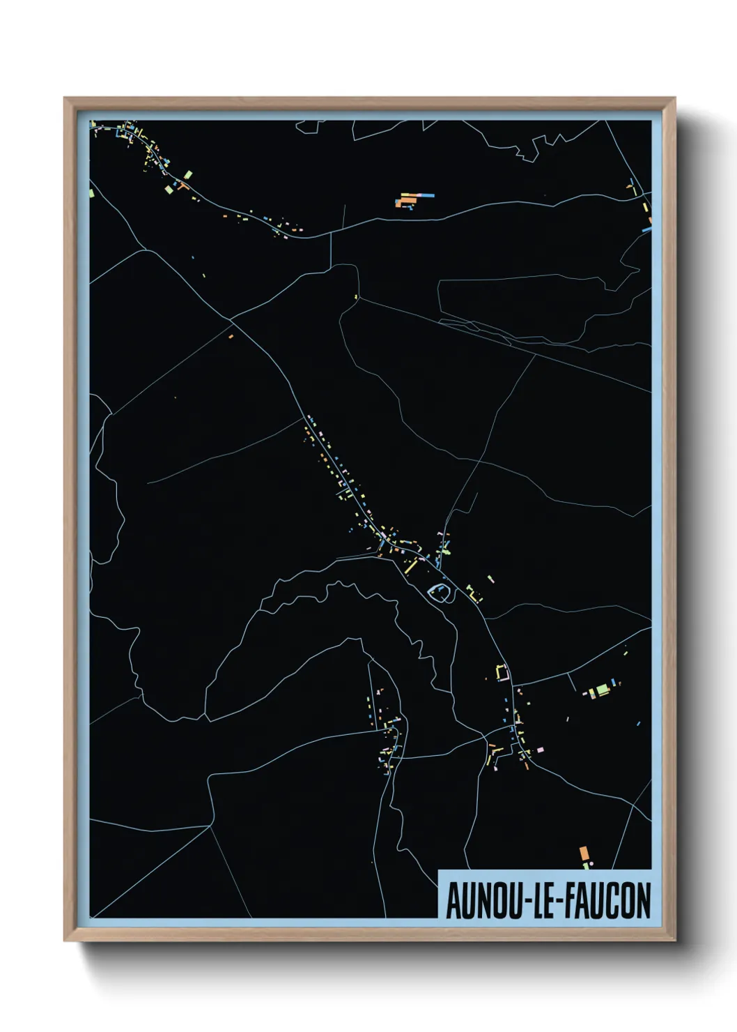 Une affiche de carte sur Aunou-le-Faucon