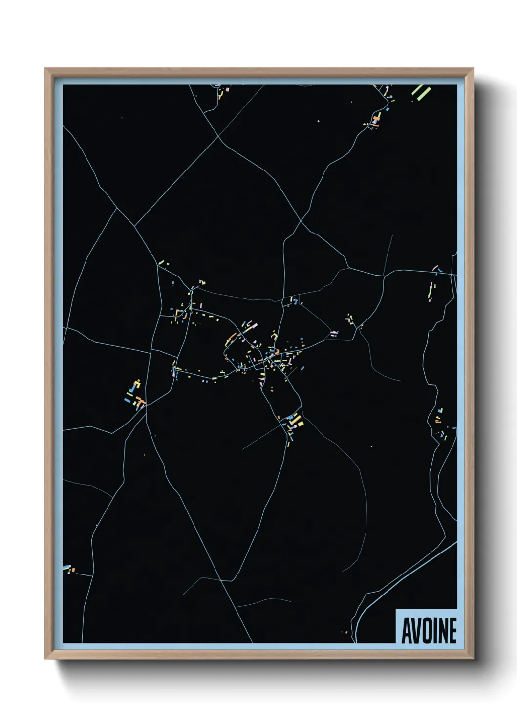 Une affiche de carte sur Avoine