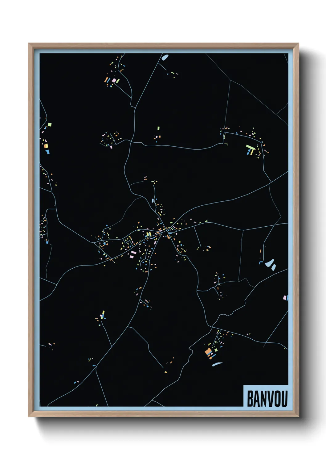 Une affiche de carte sur Banvou