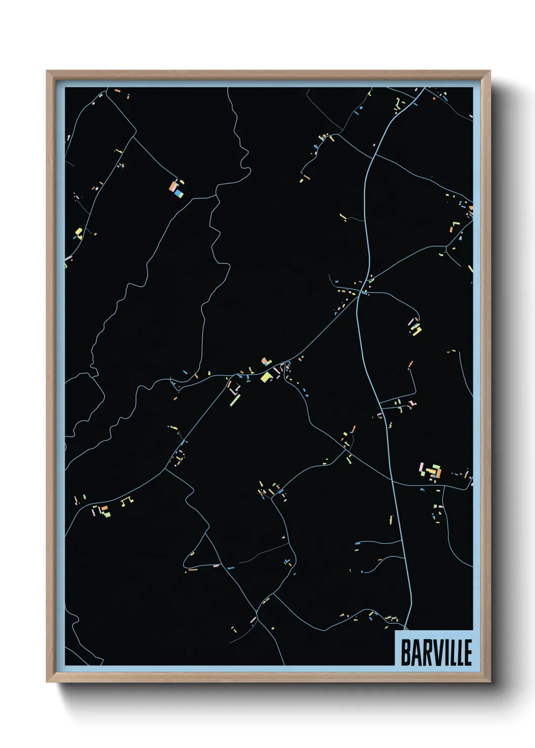 Une affiche de carte sur Barville