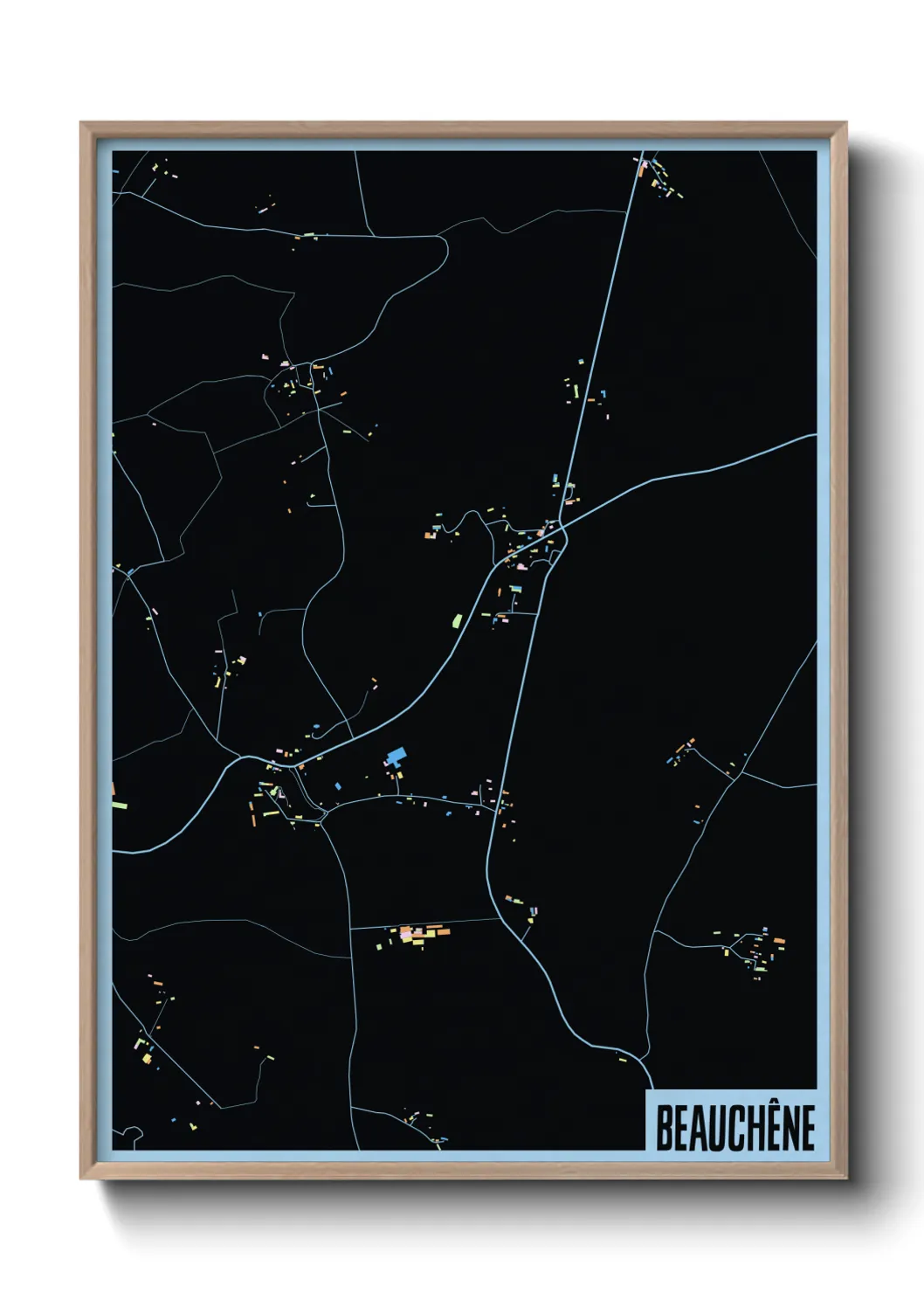 Une affiche de carte sur Beauchêne