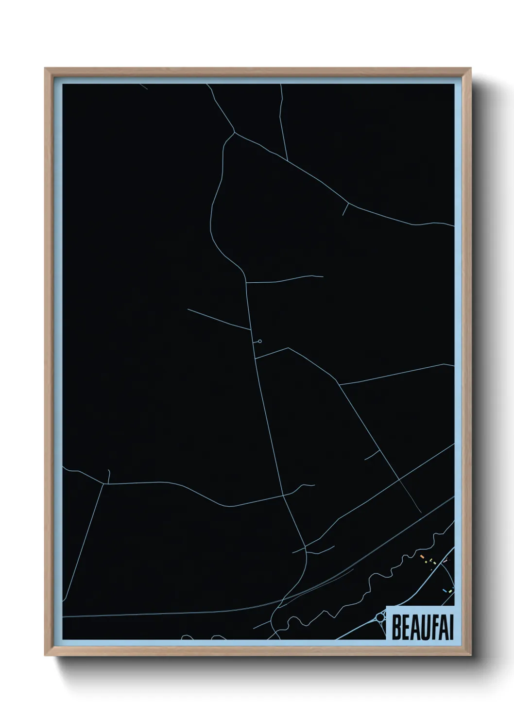 Une affiche de carte sur Beaufai