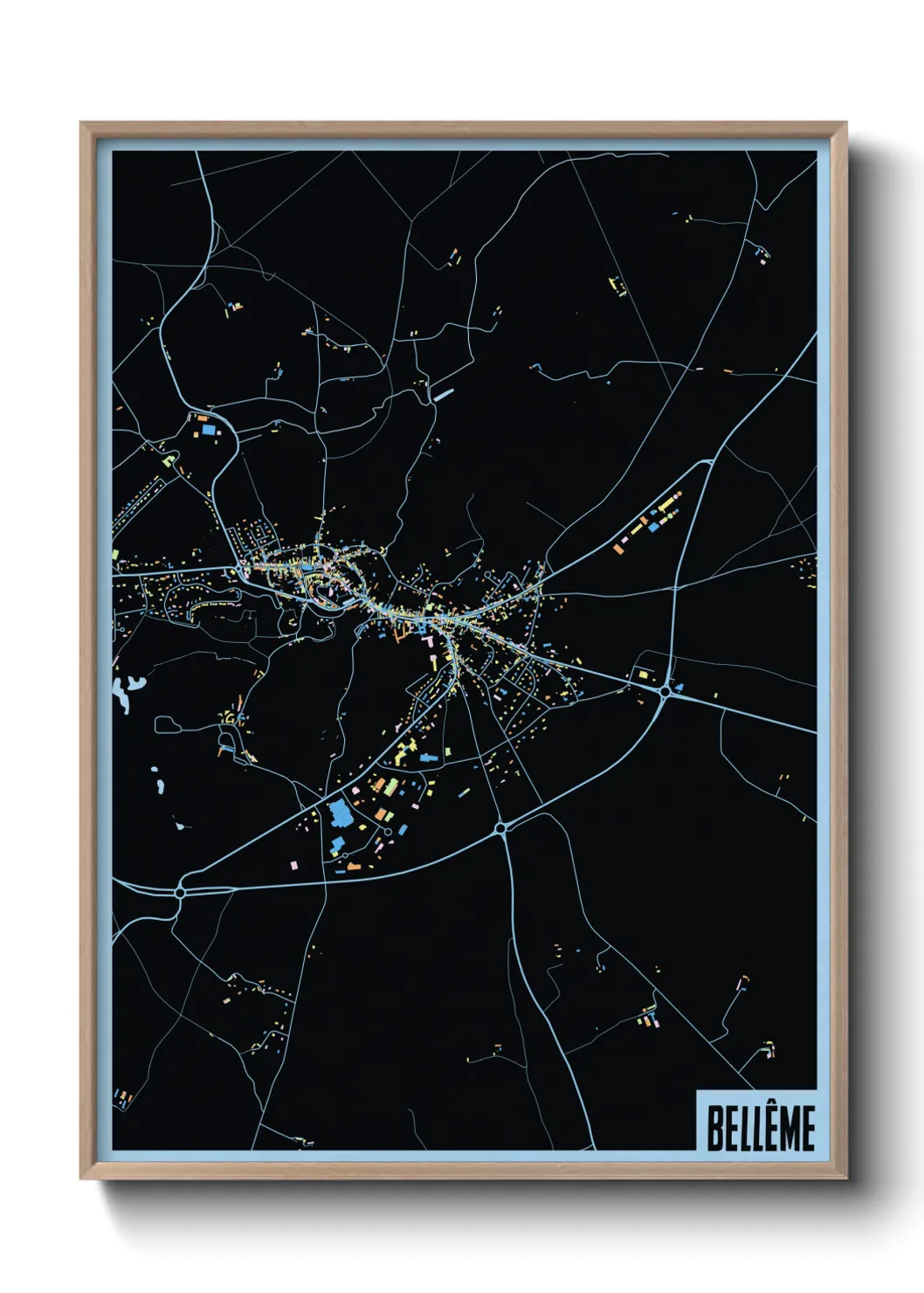 Une affiche de carte sur Bellême