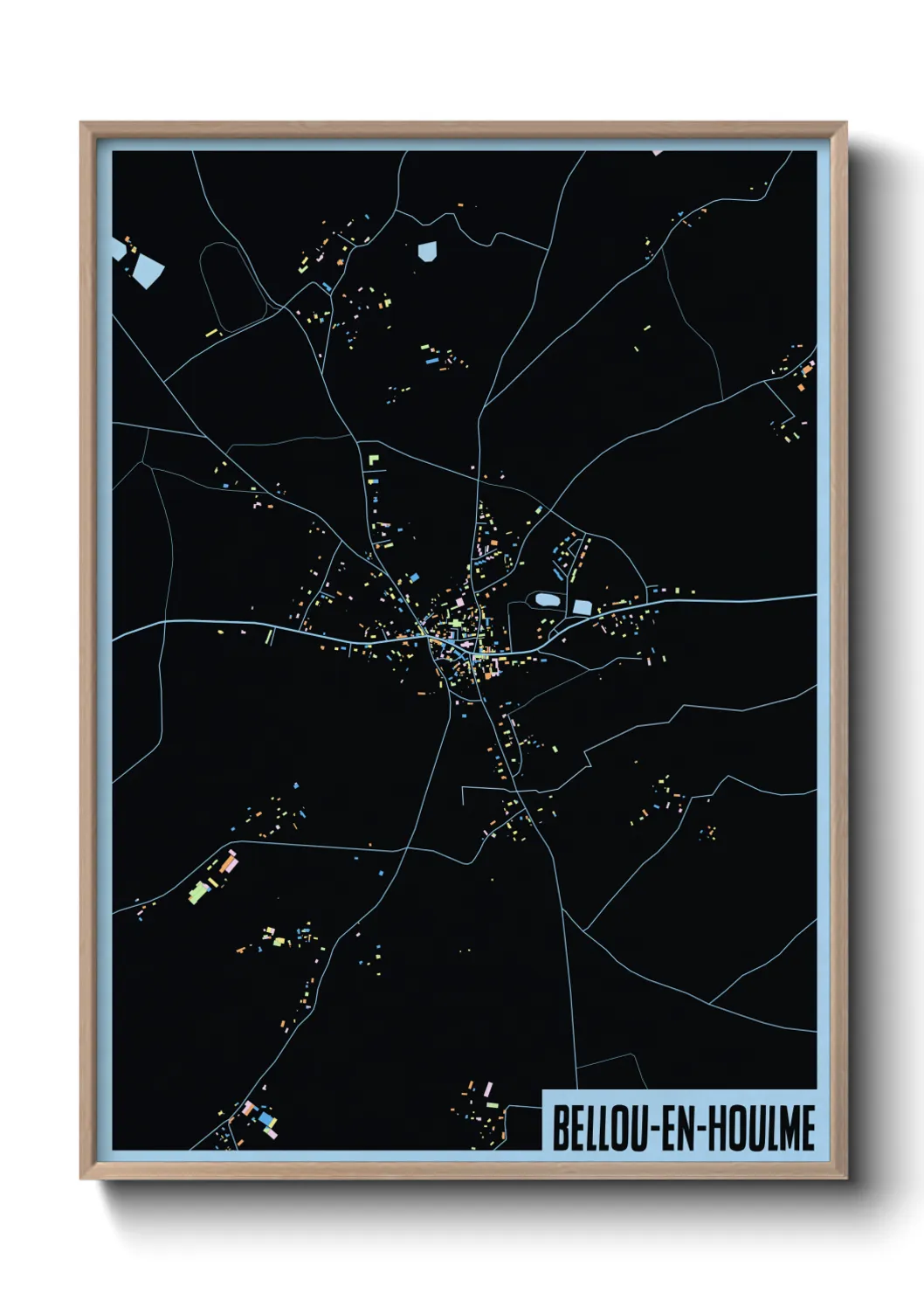 Une affiche de carte sur Bellou-en-Houlme