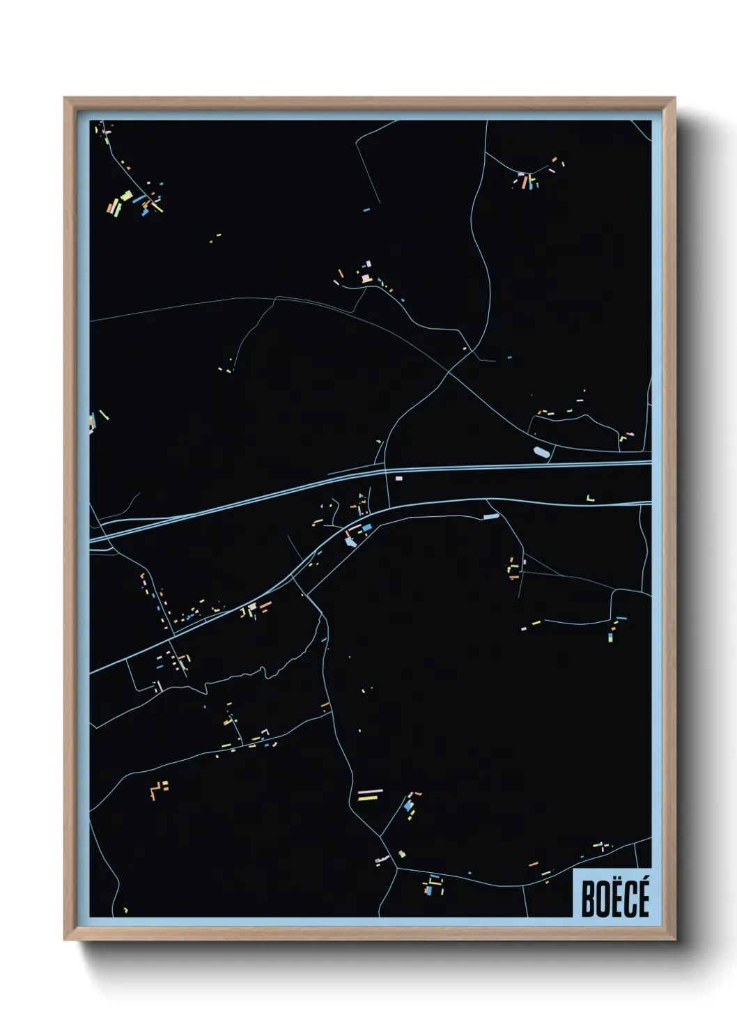 Une affiche de carte sur Boëcé