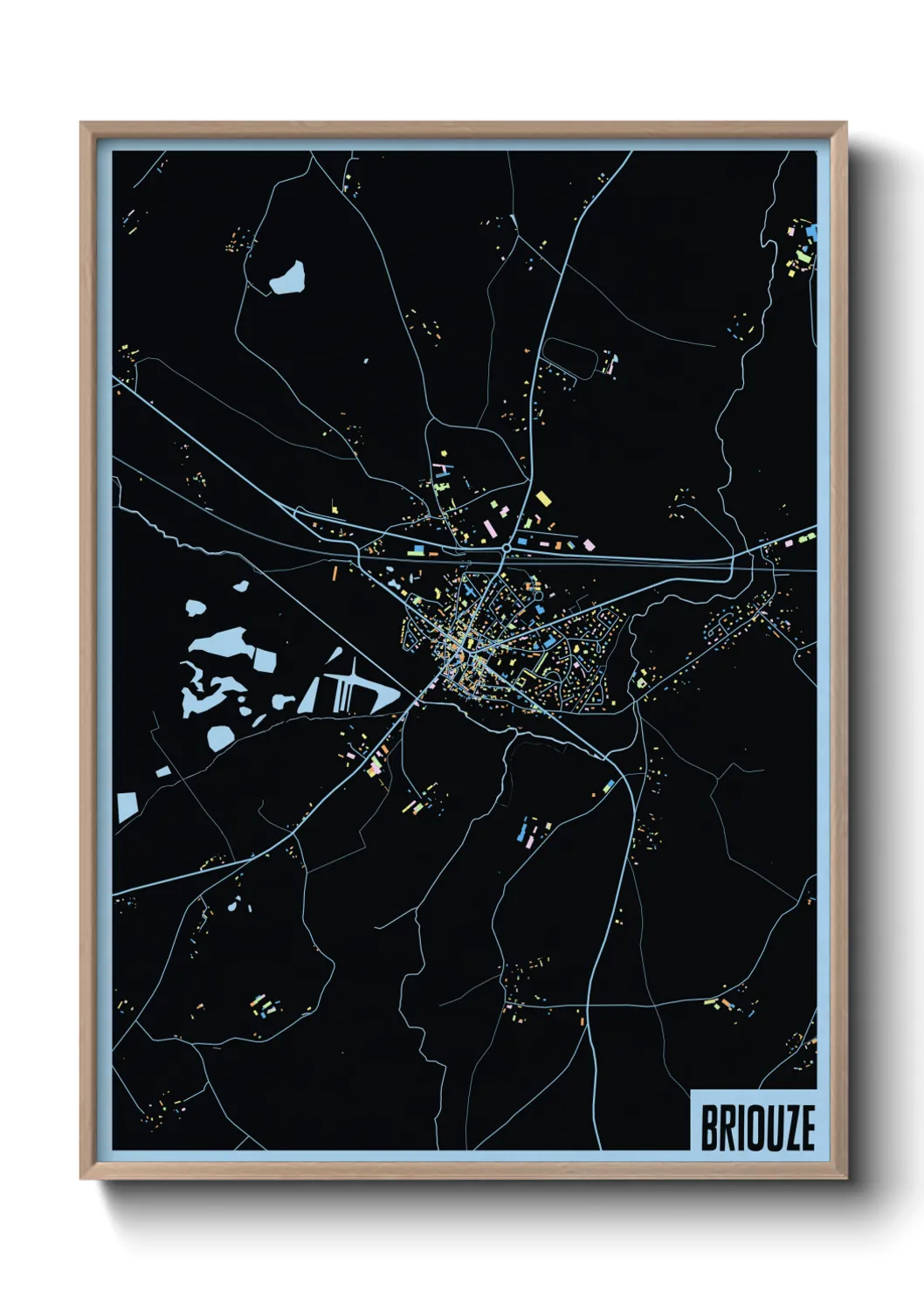 Une affiche de carte sur Briouze