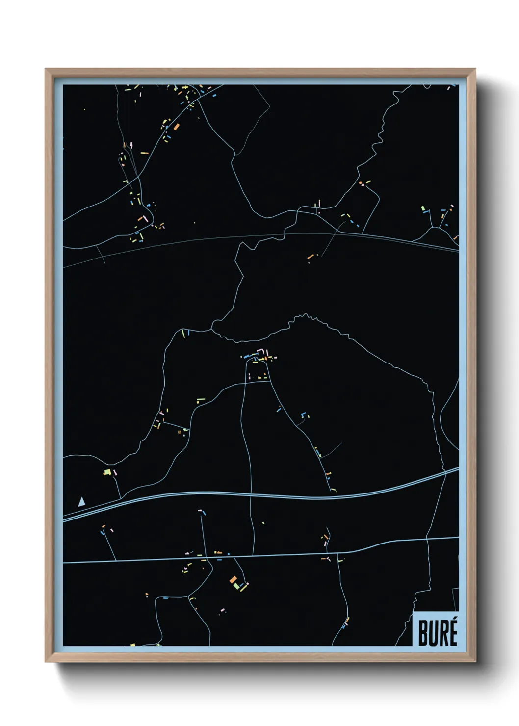 Une affiche de carte sur Buré