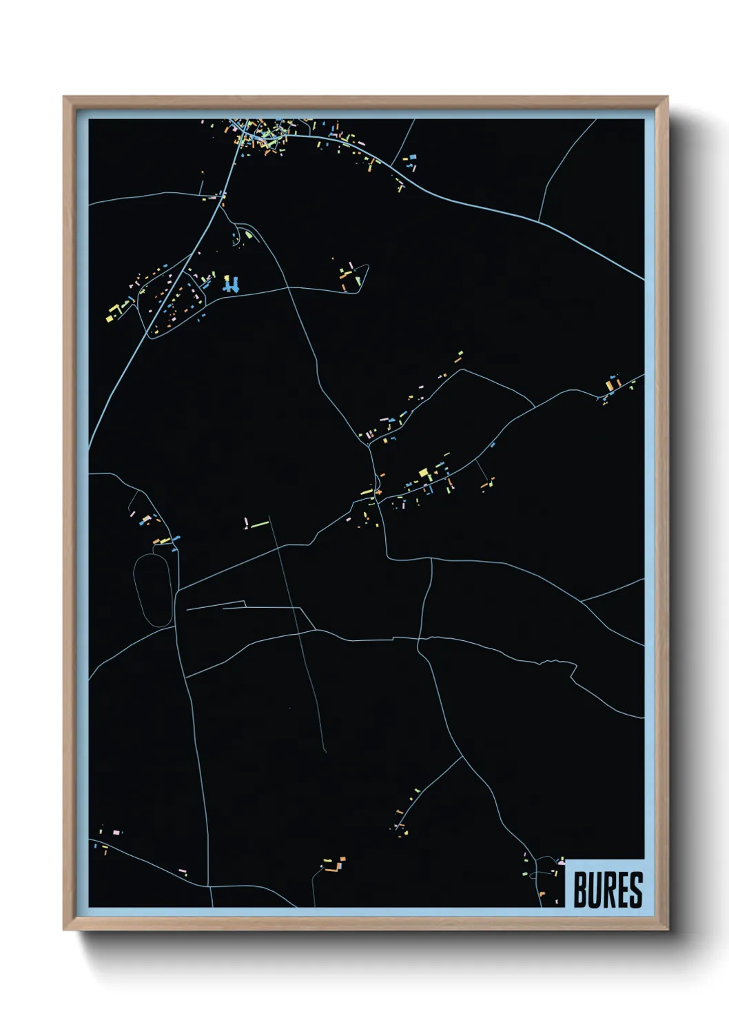 Une affiche de carte sur Bures