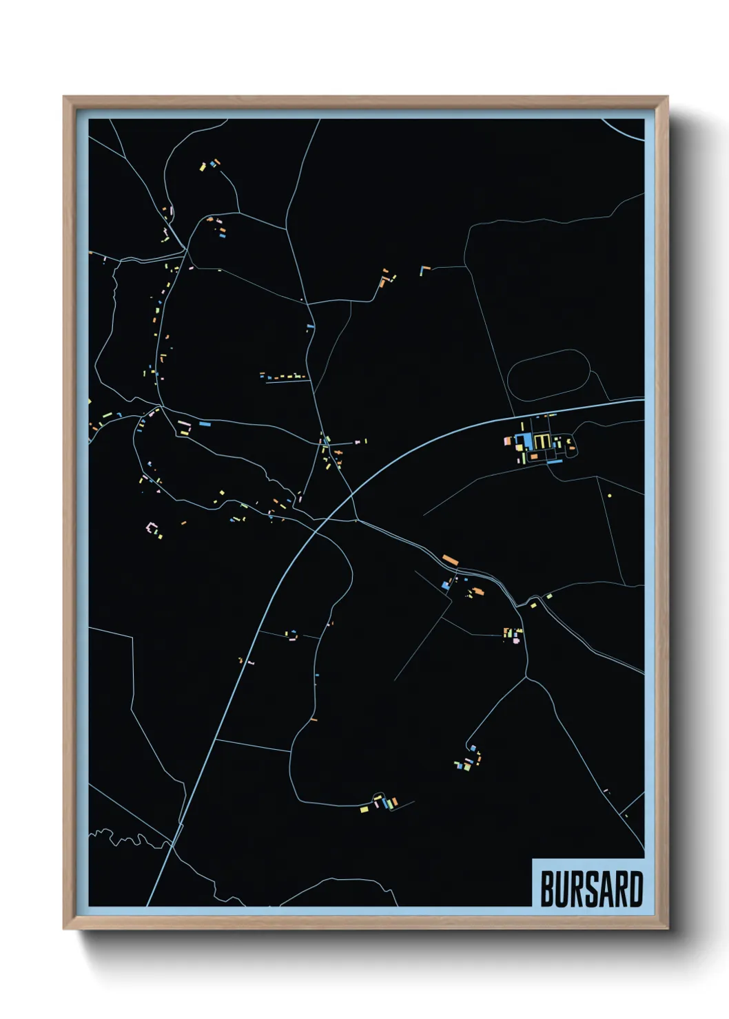 Une affiche de carte sur Bursard