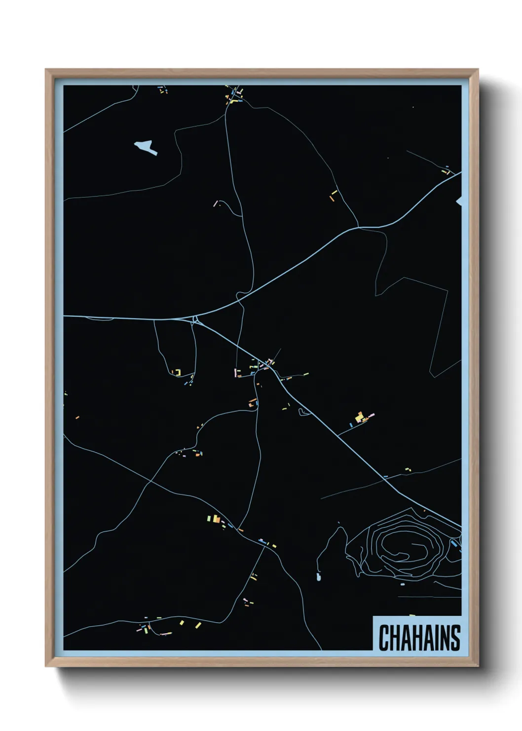 Une affiche de carte sur Chahains