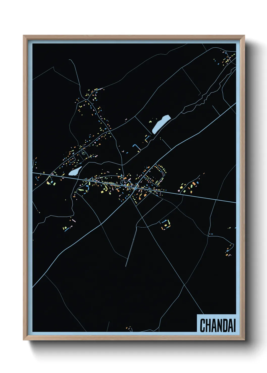 Une affiche de carte sur Chandai