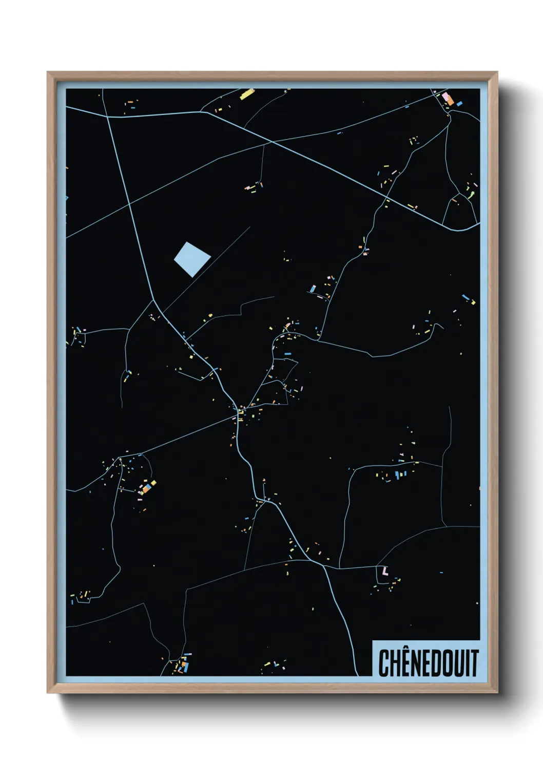 Une affiche de carte sur Chênedouit