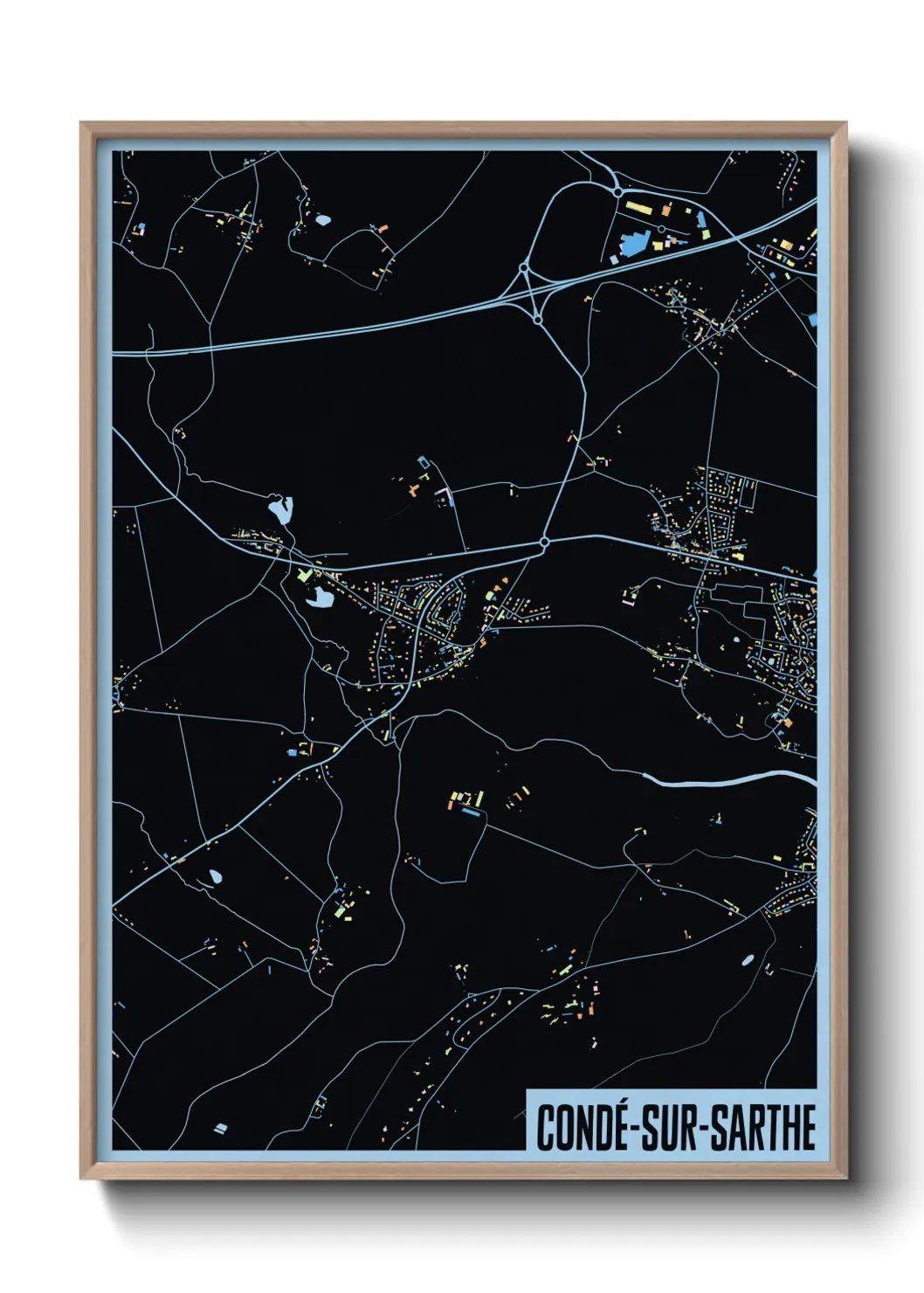 Une affiche de carte sur Condé-sur-Sarthe