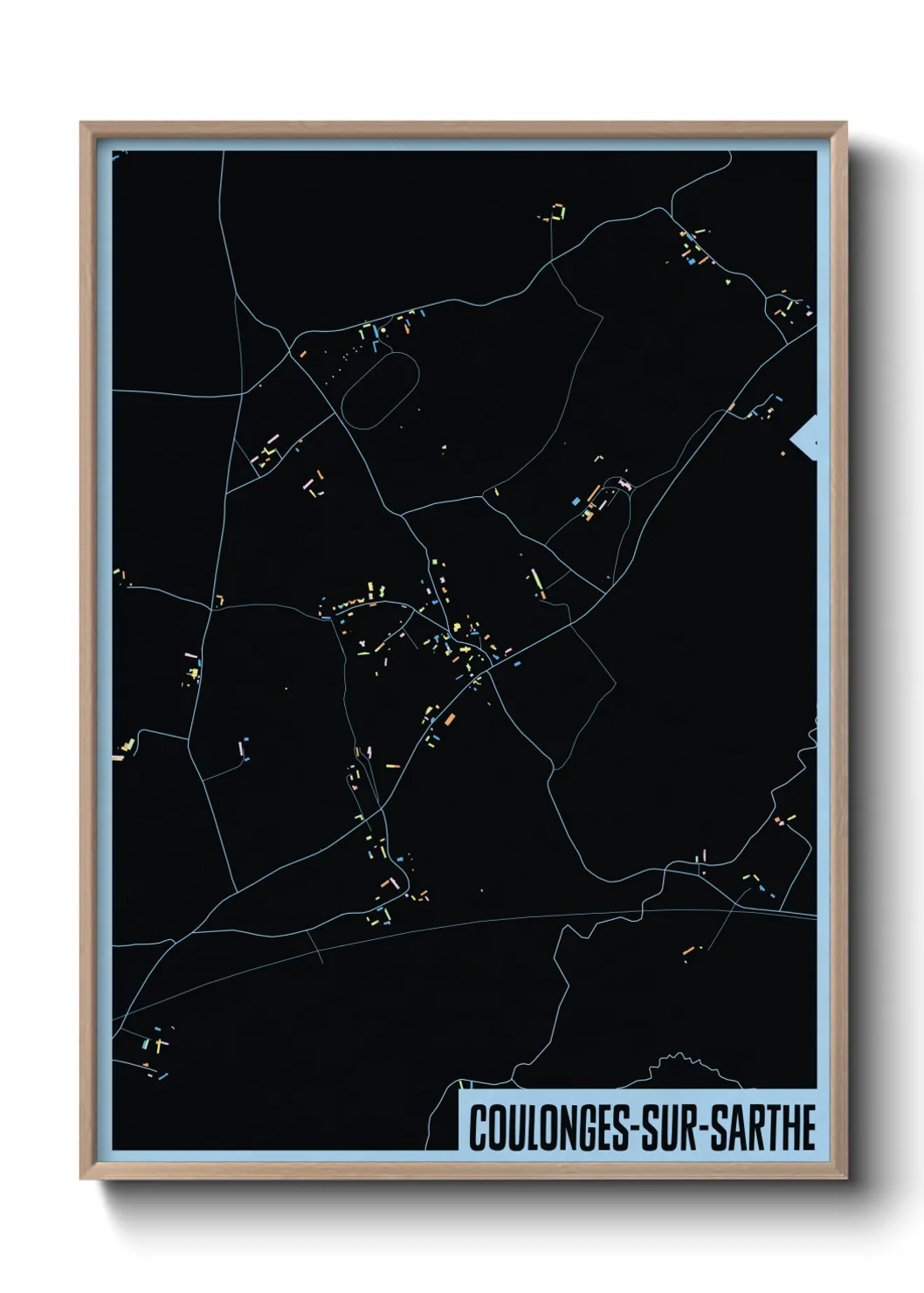 Une affiche de carte sur Coulonges-sur-Sarthe