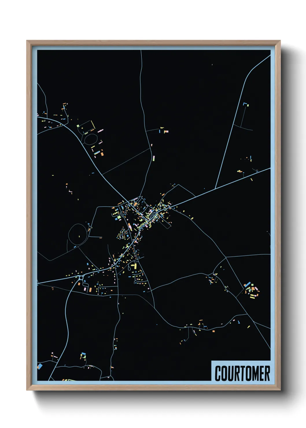 Une affiche de carte sur Courtomer