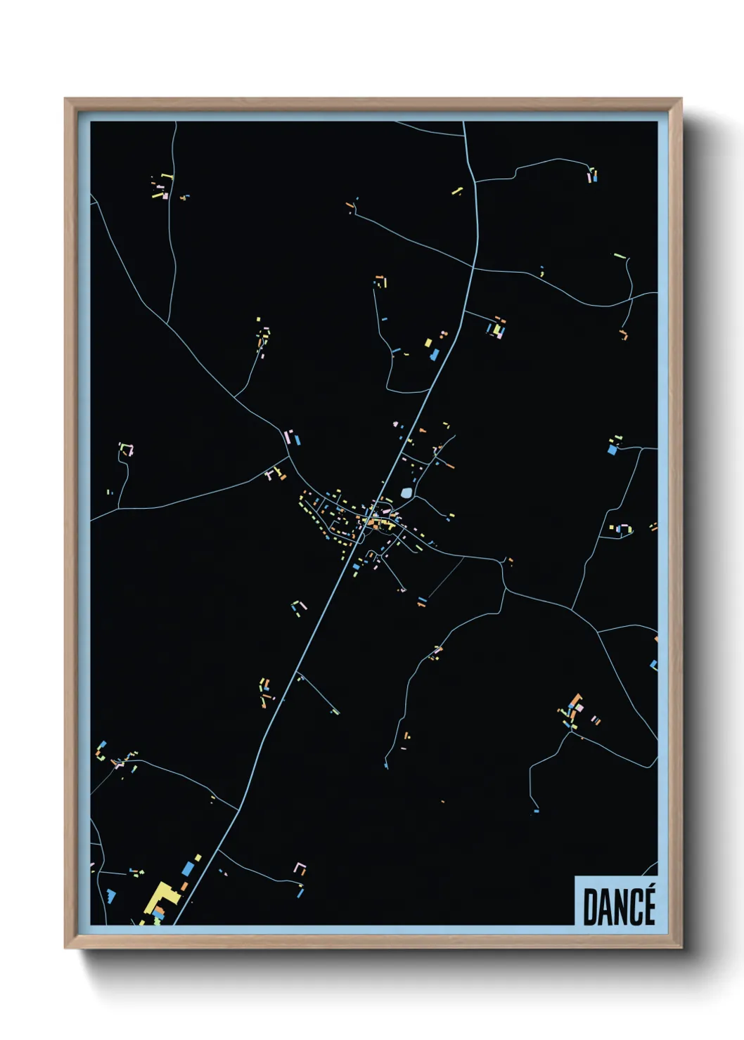Une affiche de carte sur Dancé
