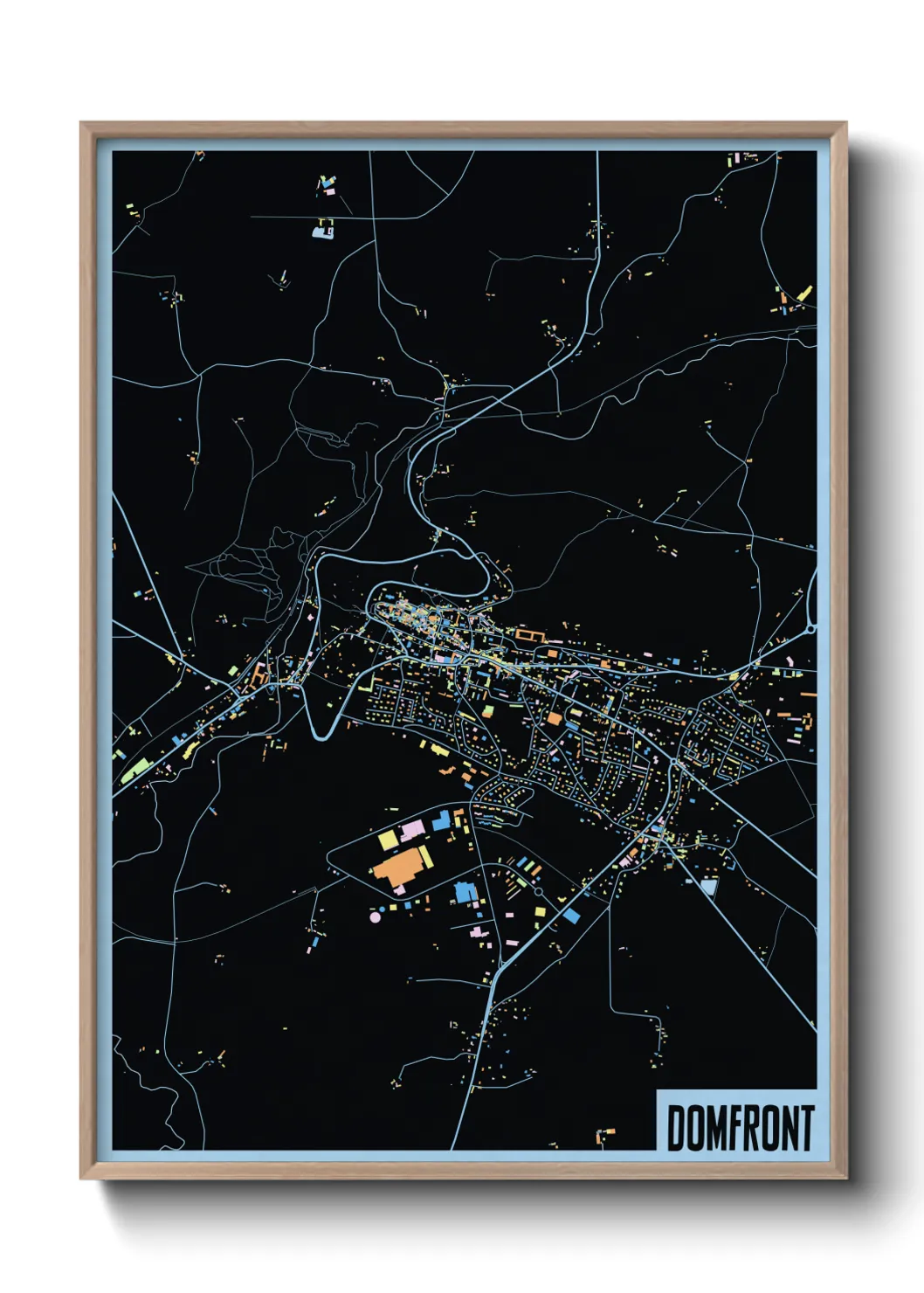 Une affiche de carte sur Domfront