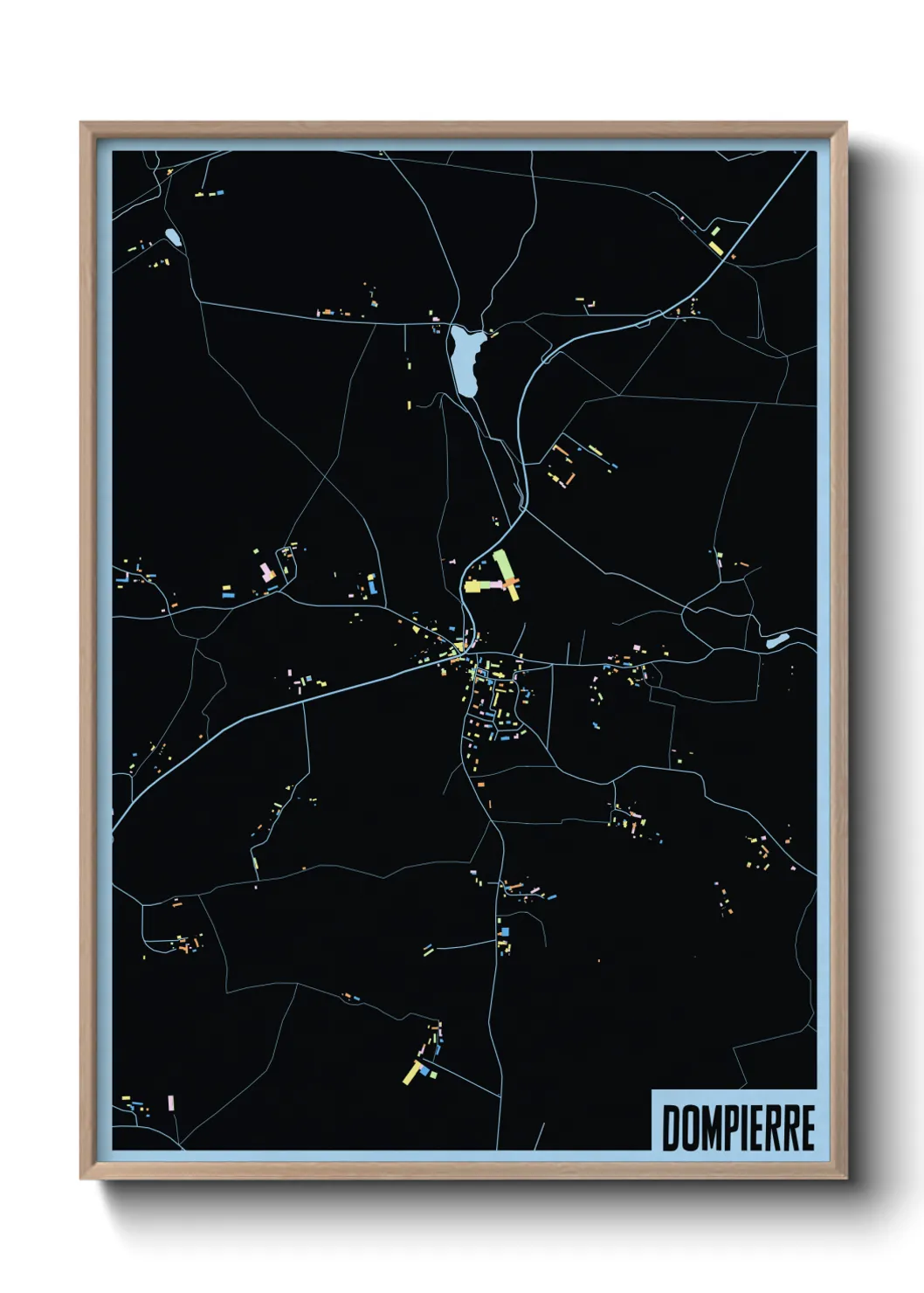 Une affiche de carte sur Dompierre