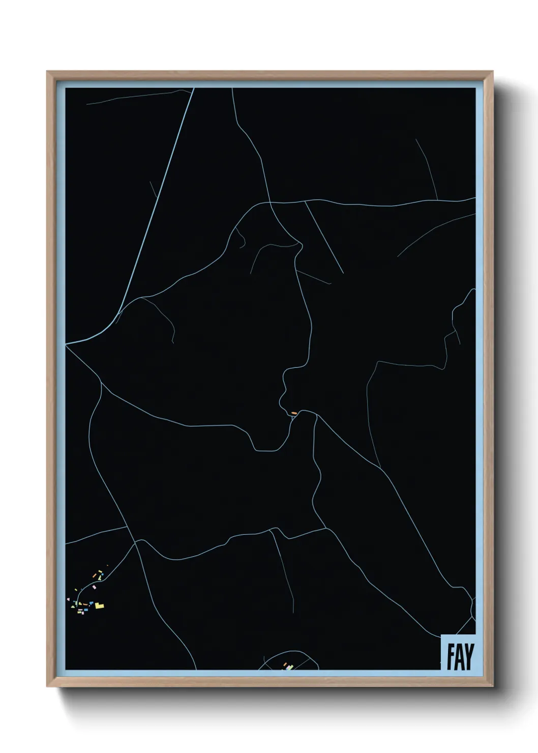 Une affiche de carte sur Fay