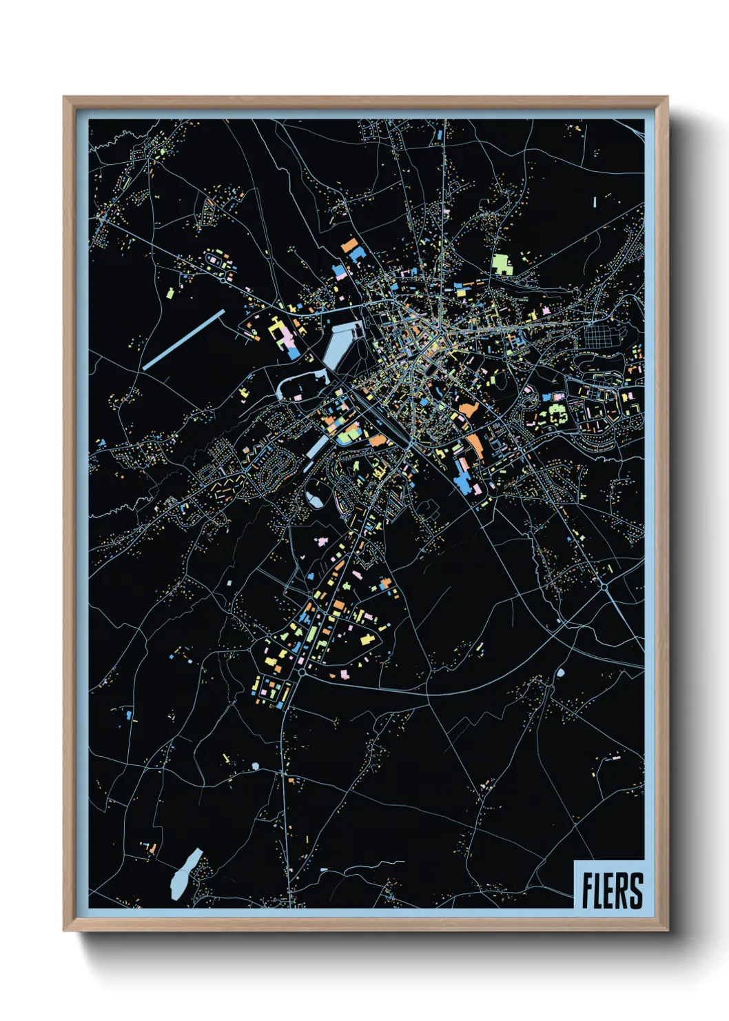 Une affiche de carte sur Flers