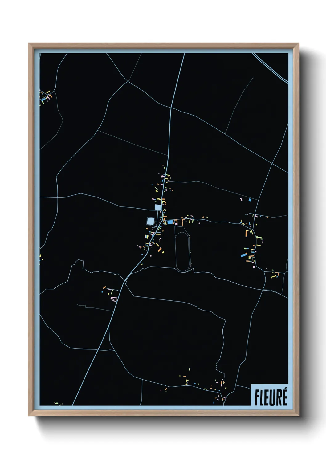 Une affiche de carte sur Fleuré