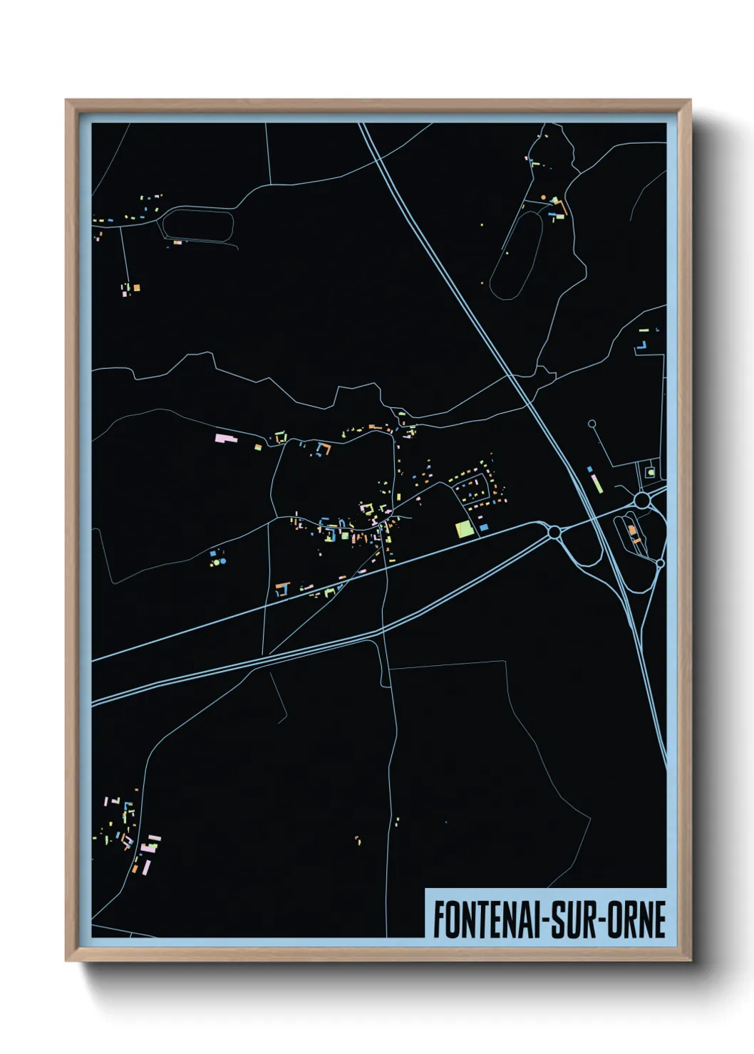 Une affiche de carte sur Fontenai-sur-Orne