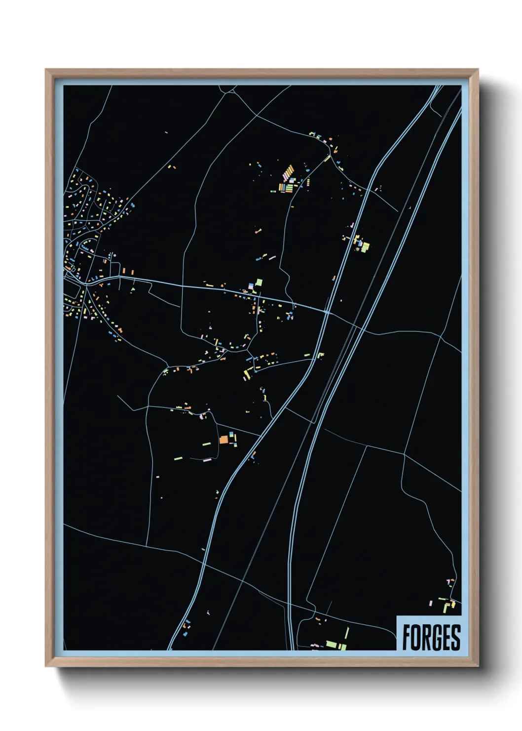 Une affiche de carte sur Forges