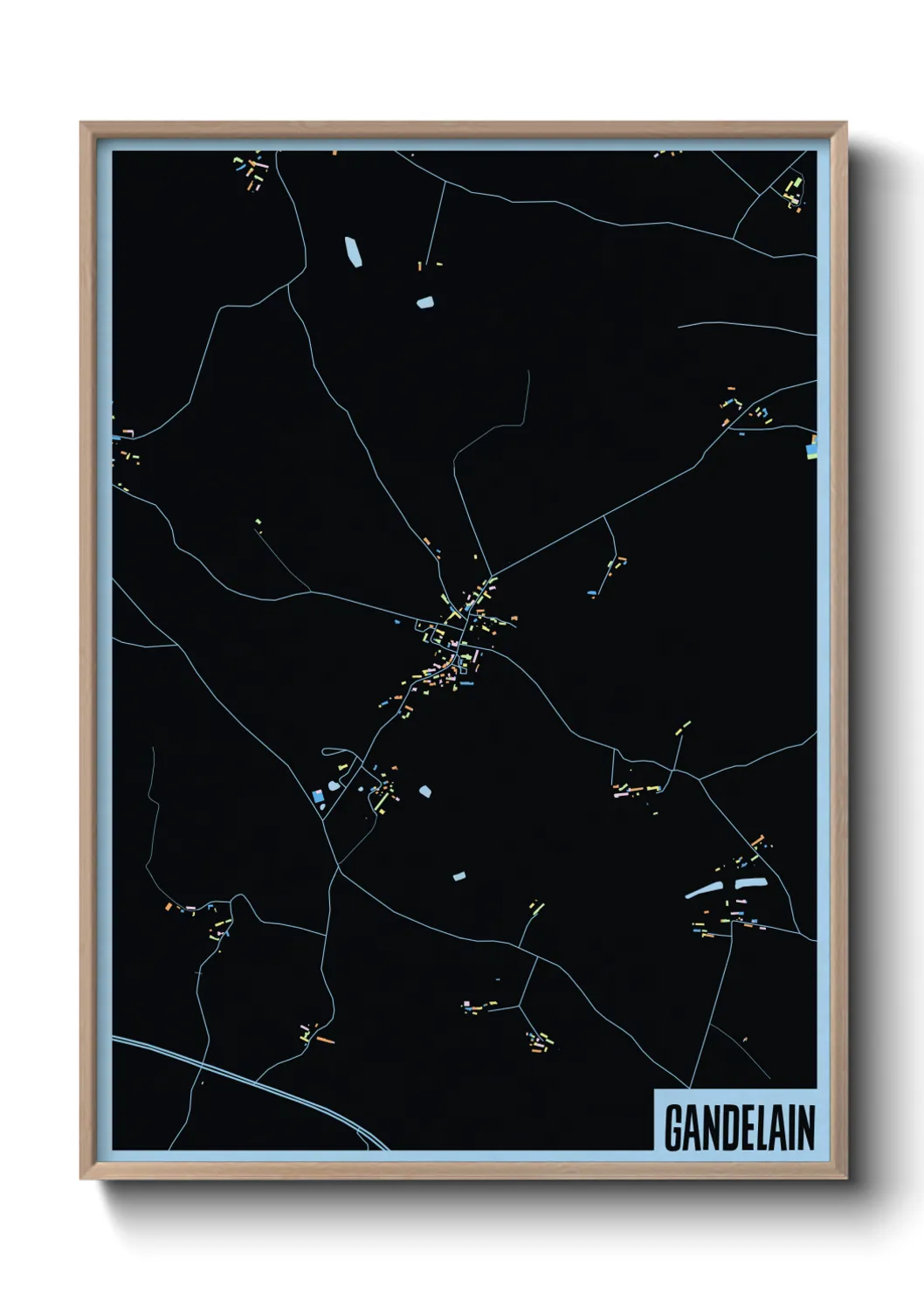 Une affiche de carte sur Gandelain