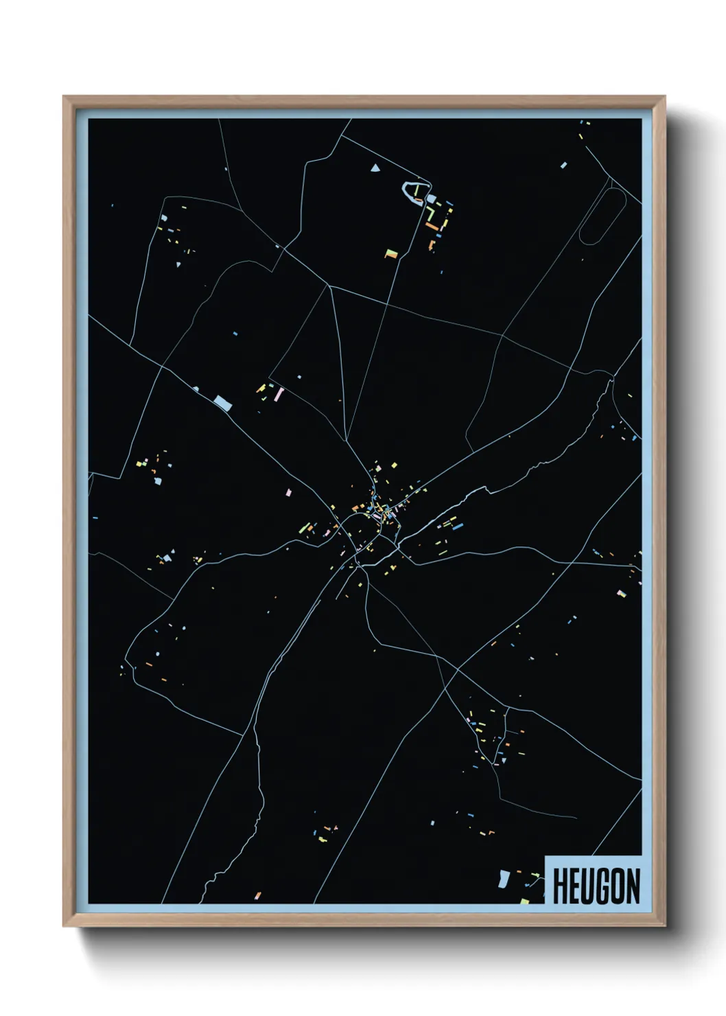 Une affiche de carte sur Heugon