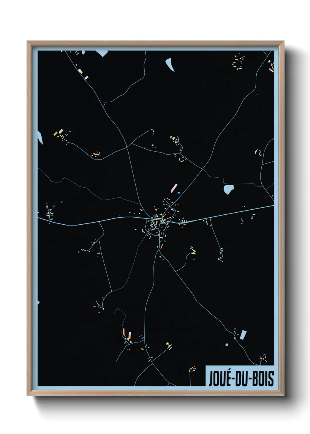 Une affiche de carte sur Joué-du-Bois