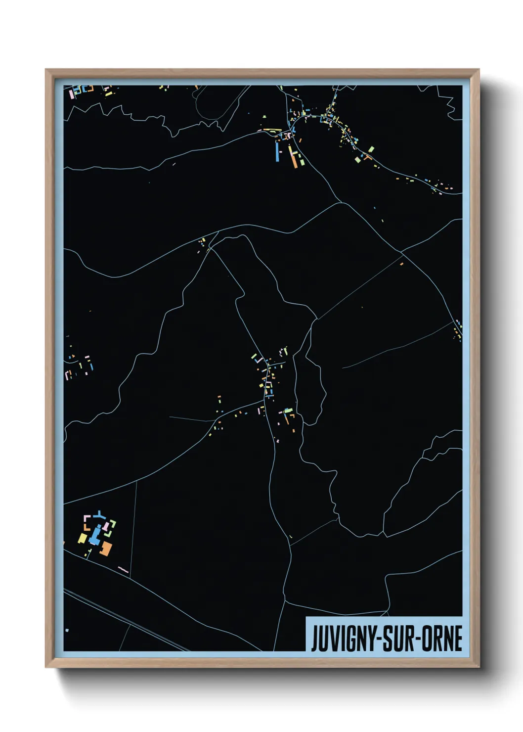 Une affiche de carte sur Juvigny-sur-Orne