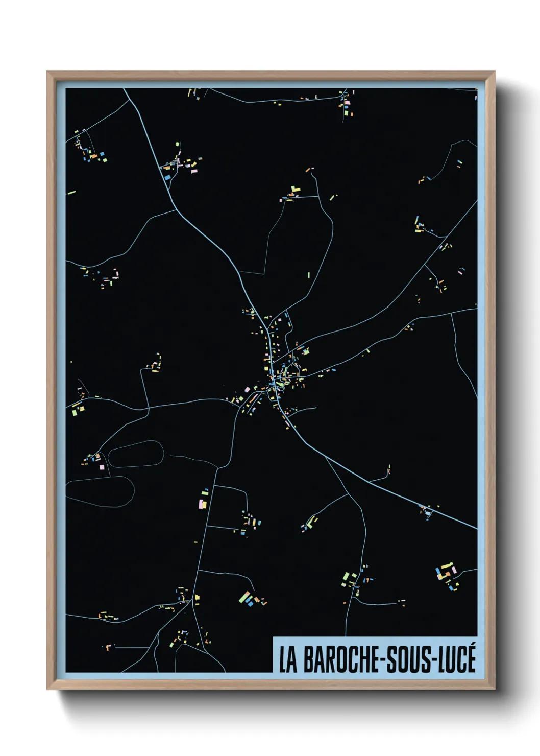 Une affiche de carte sur La Baroche-sous-Lucé