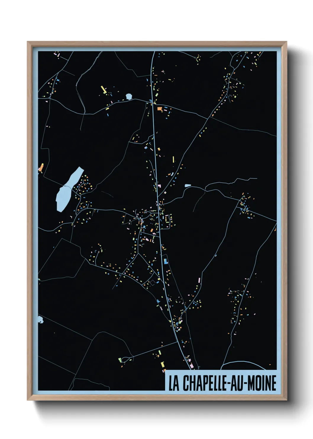 Une affiche de carte sur La Chapelle-au-Moine