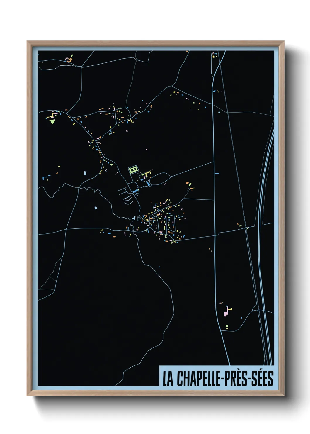 Une affiche de carte sur La Chapelle-près-Sées