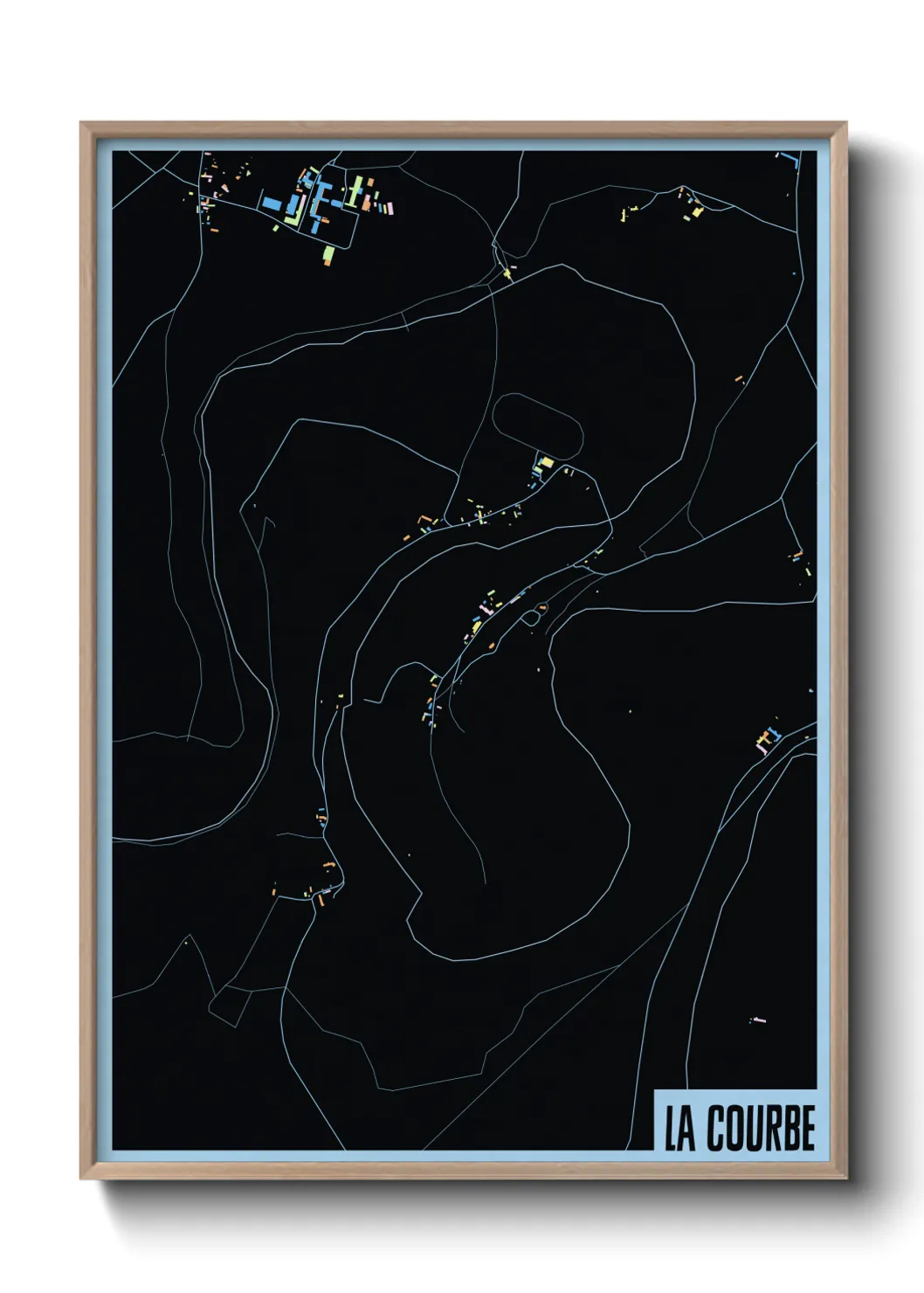 Une affiche de carte sur La Courbe