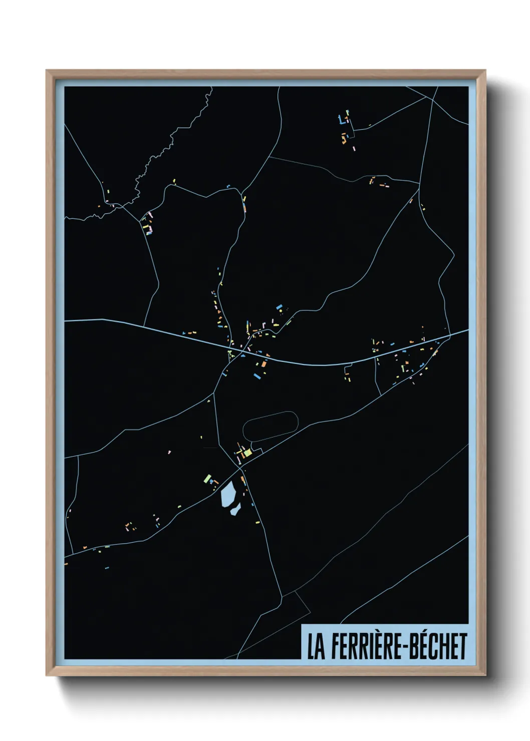 Une affiche de carte sur La Ferrière-Béchet