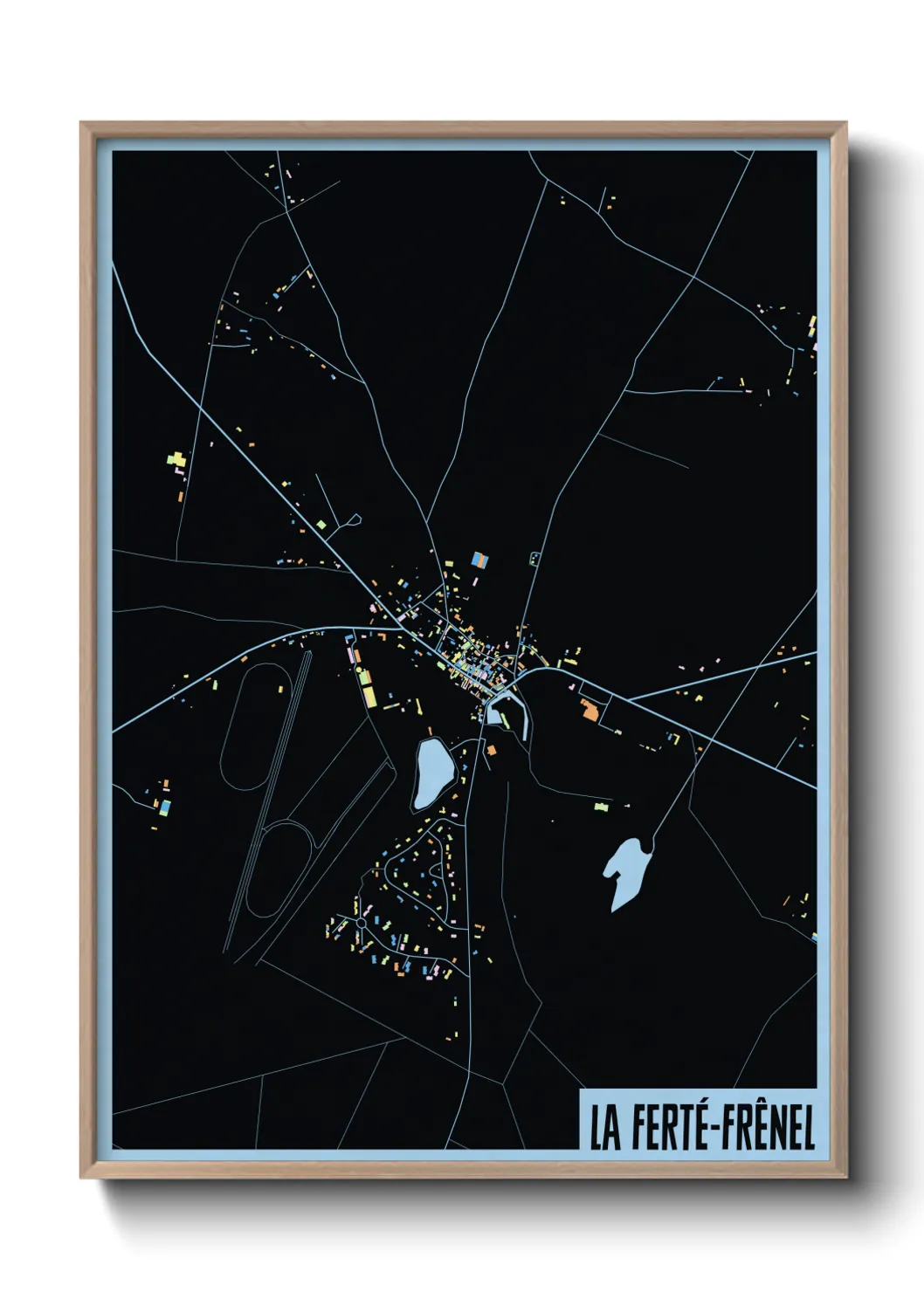 Une affiche de carte sur La Ferté-Frênel