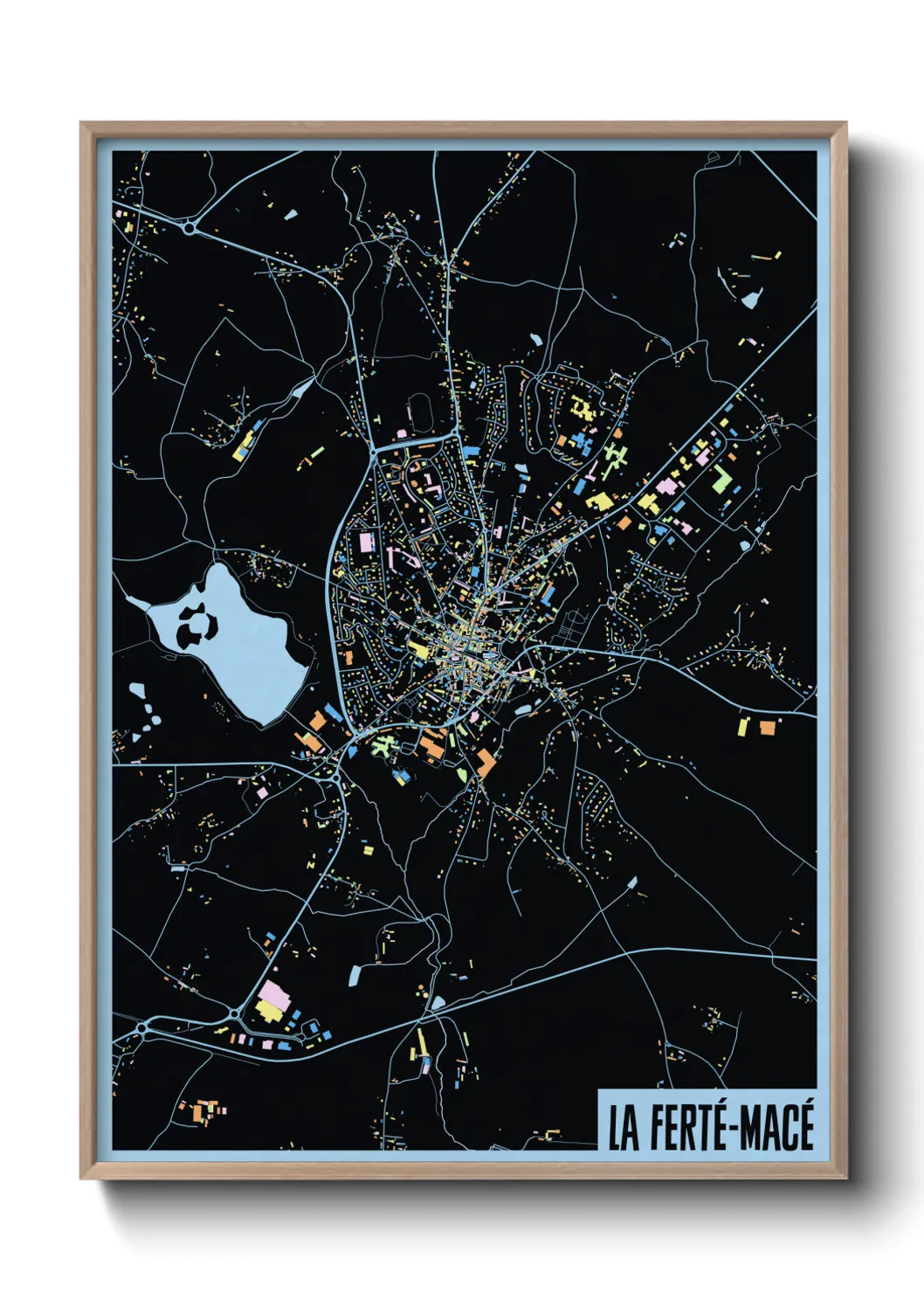 Une affiche de carte sur La Ferté-Macé