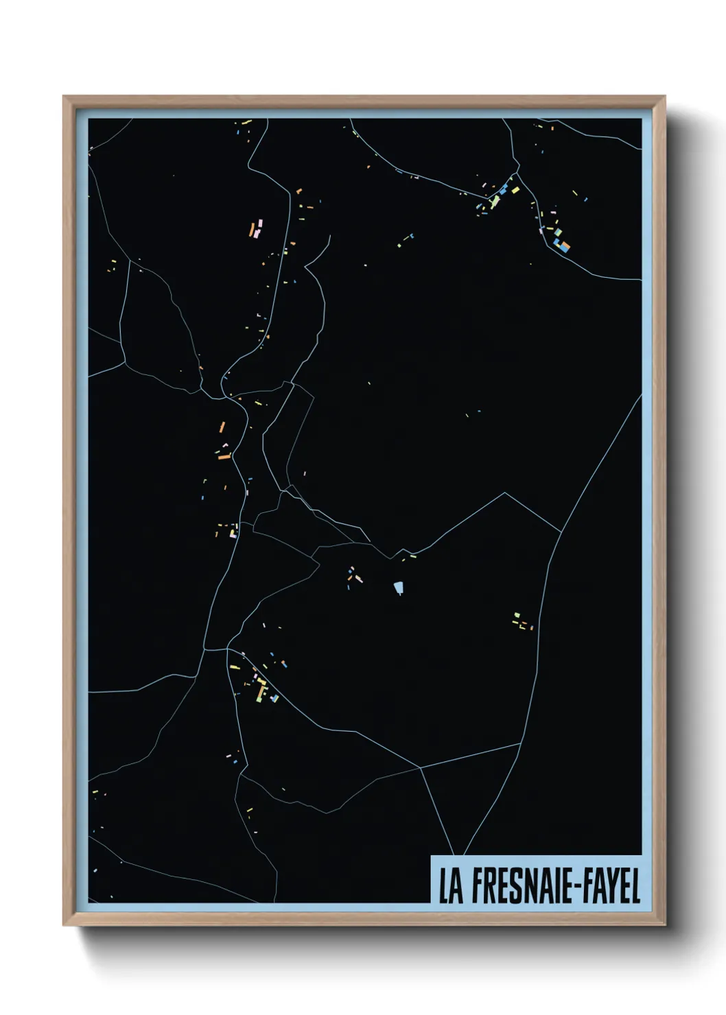 Une affiche de carte sur La Fresnaie-Fayel