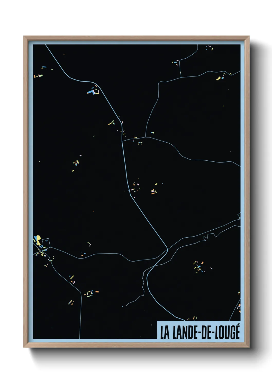 Une affiche de carte sur La Lande-de-Lougé