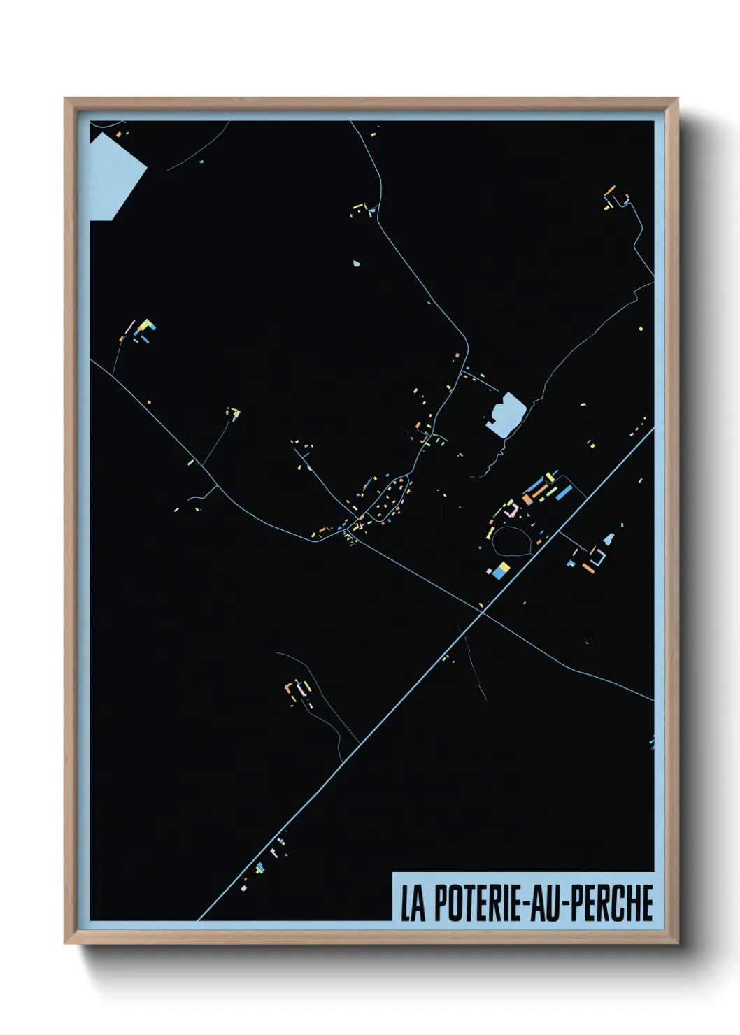 Une affiche de carte sur La Poterie-au-Perche