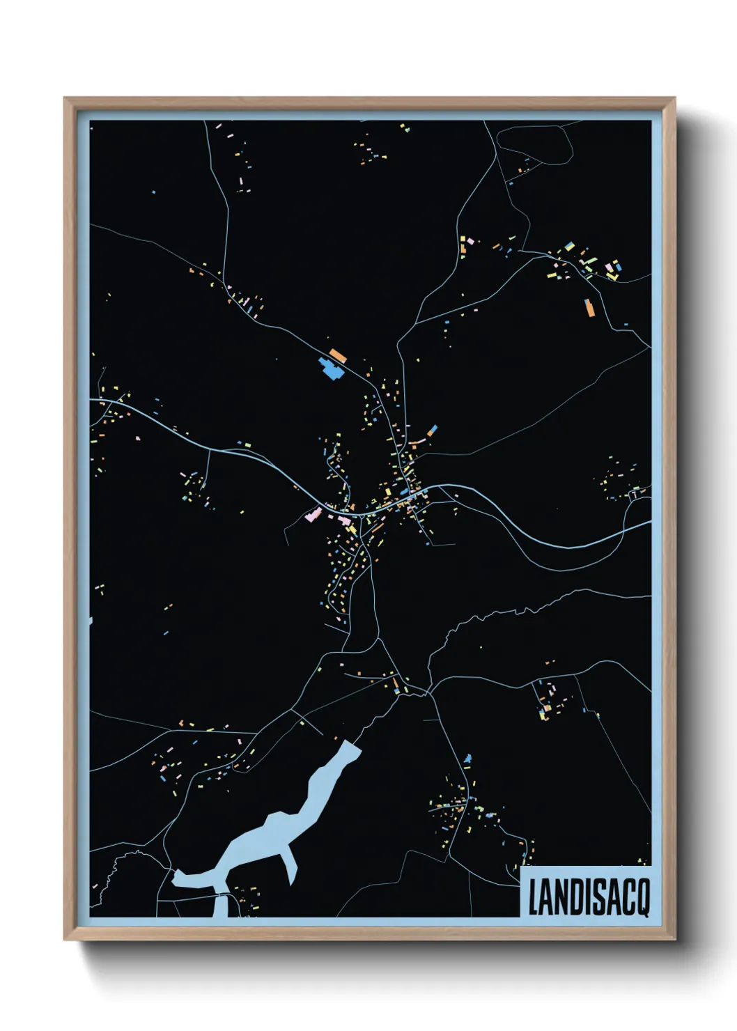 Une affiche de carte sur Landisacq