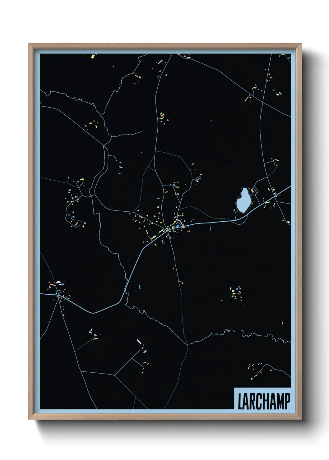 Une affiche de carte sur Larchamp