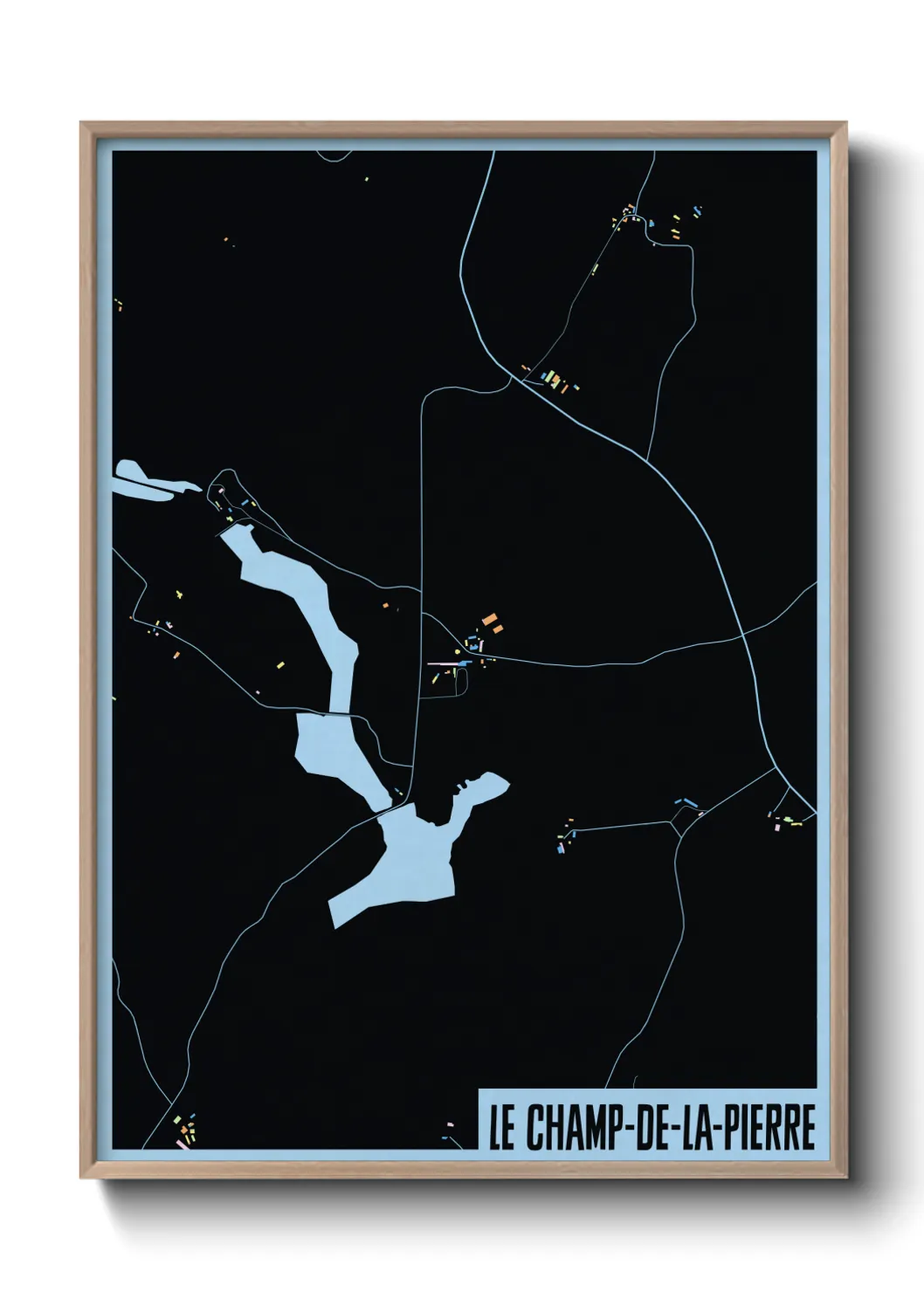 Une affiche de carte sur Le Champ-de-la-Pierre