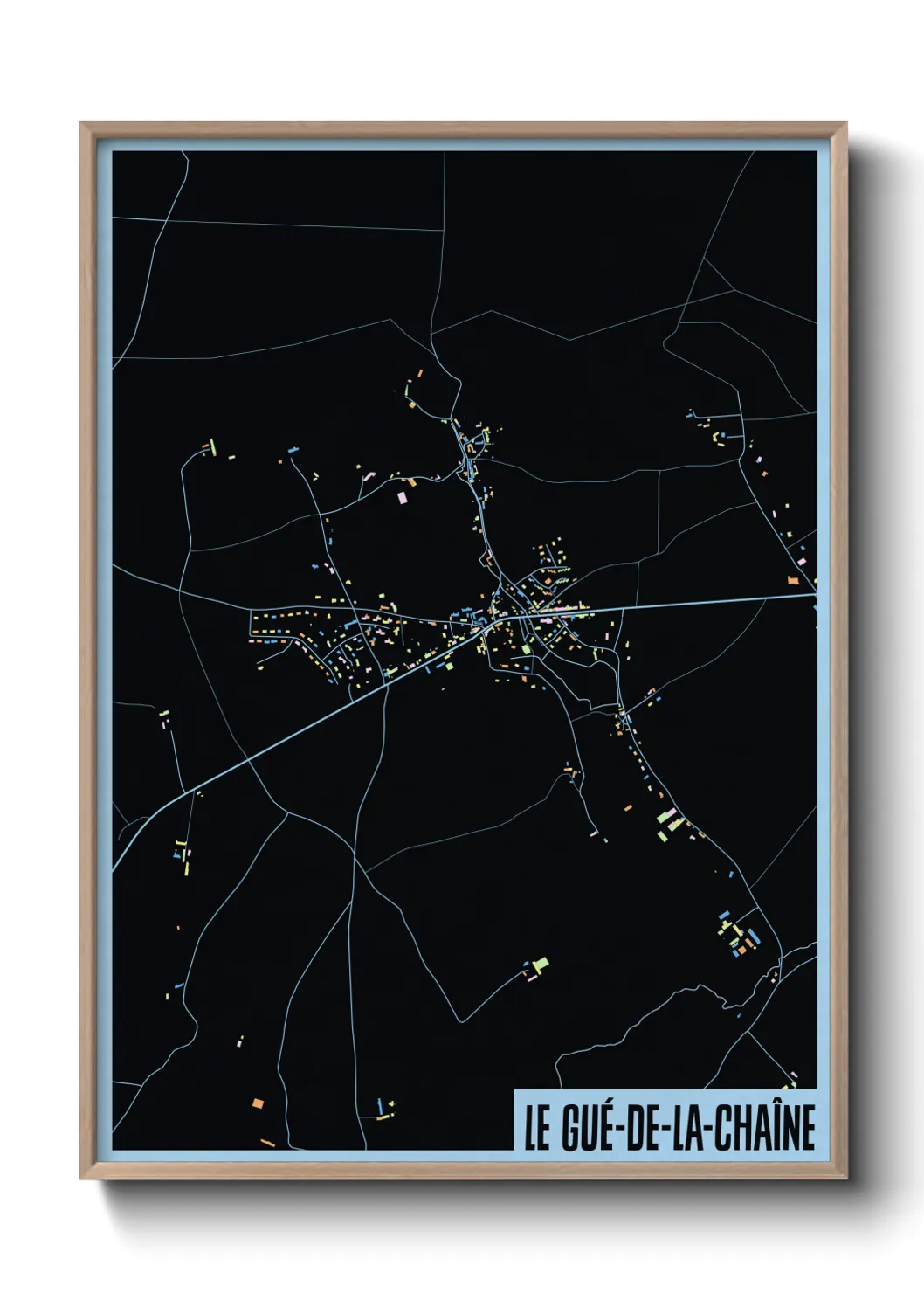 Une affiche de carte sur Le Gué-de-la-Chaîne