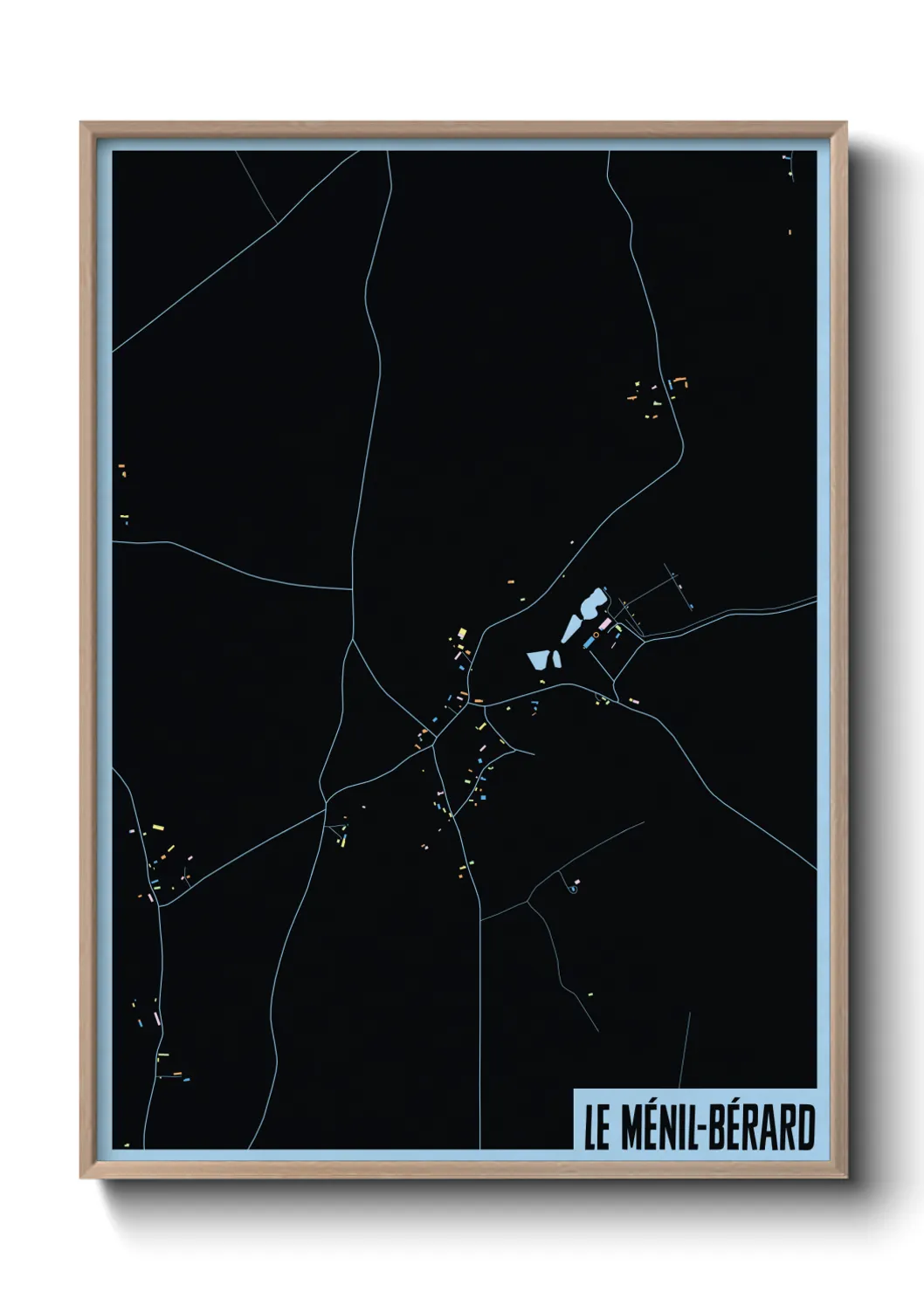 Une affiche de carte sur Le Ménil-Bérard