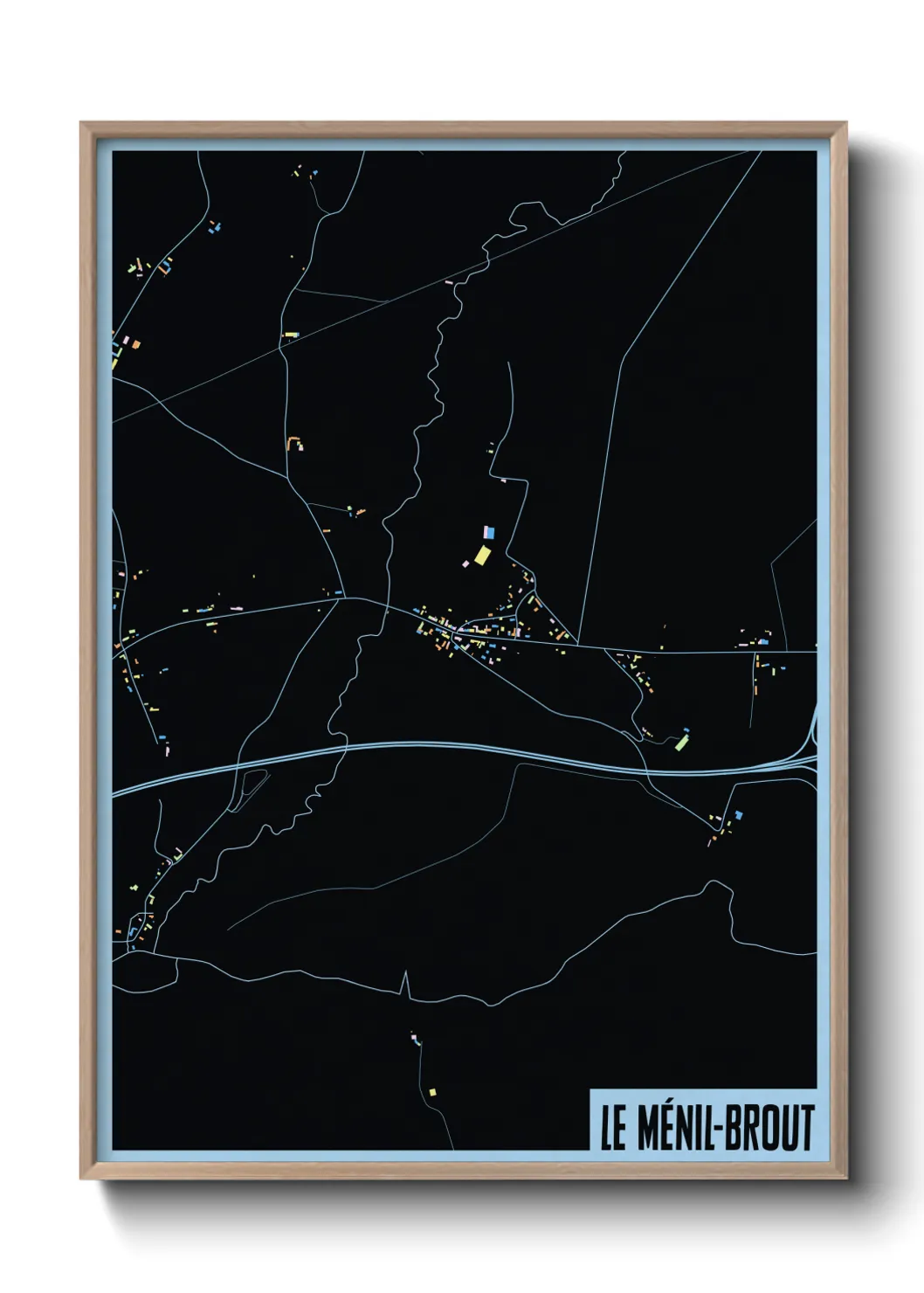 Une affiche de carte sur Le Ménil-Brout