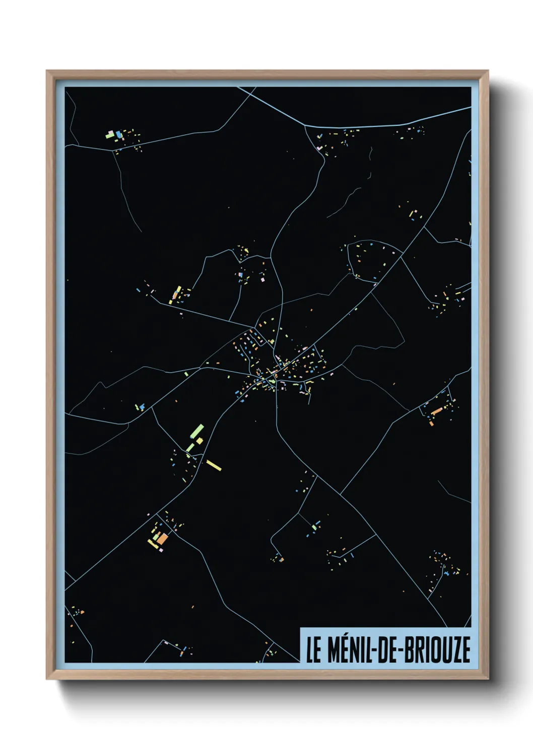 Une affiche de carte sur Le Ménil-de-Briouze