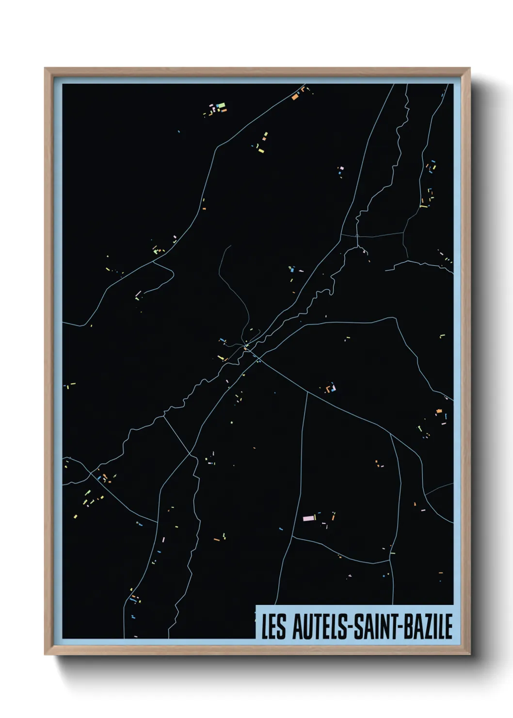 Une affiche de carte sur Les Autels-Saint-Bazile